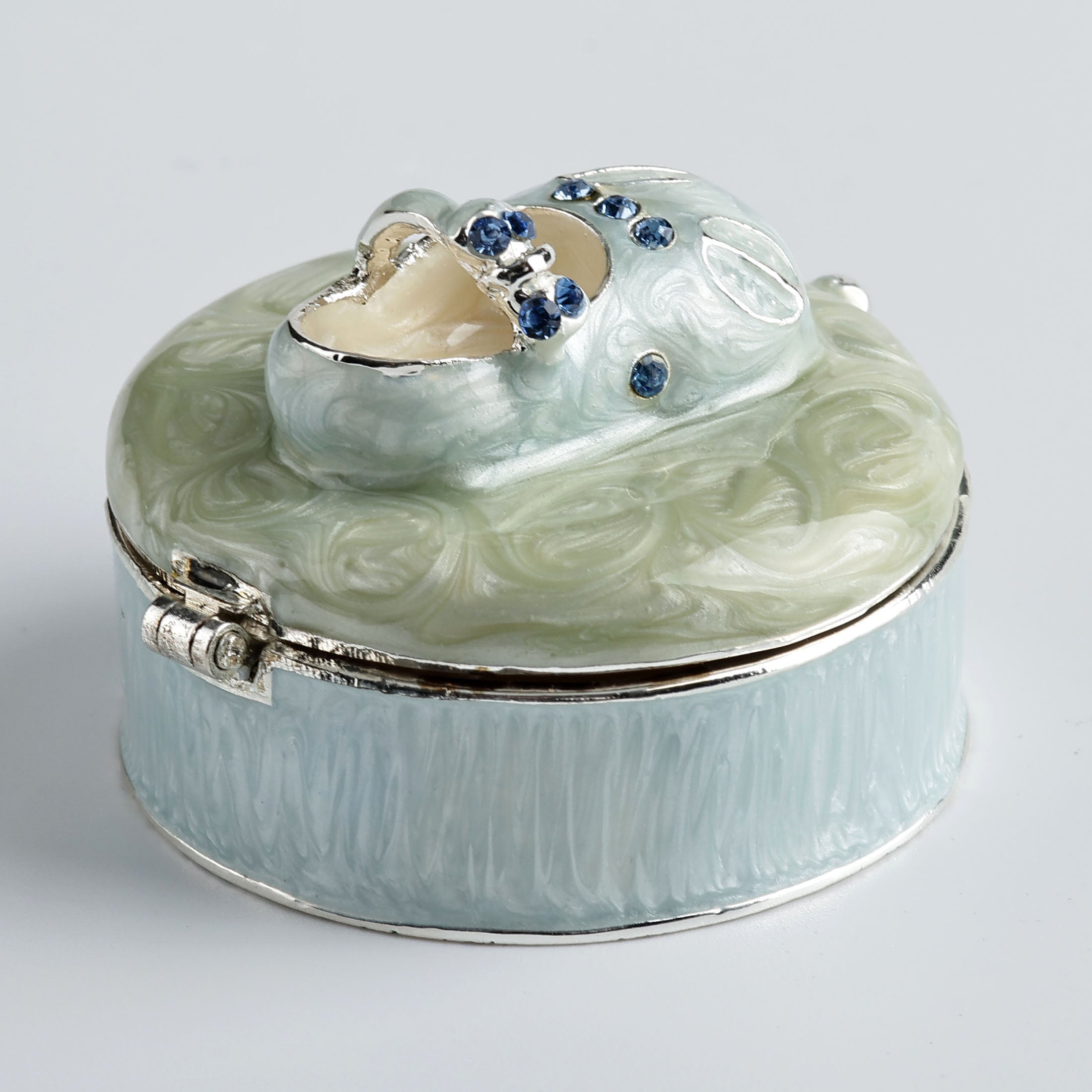 Baby Shoe Trinket Box Blue
