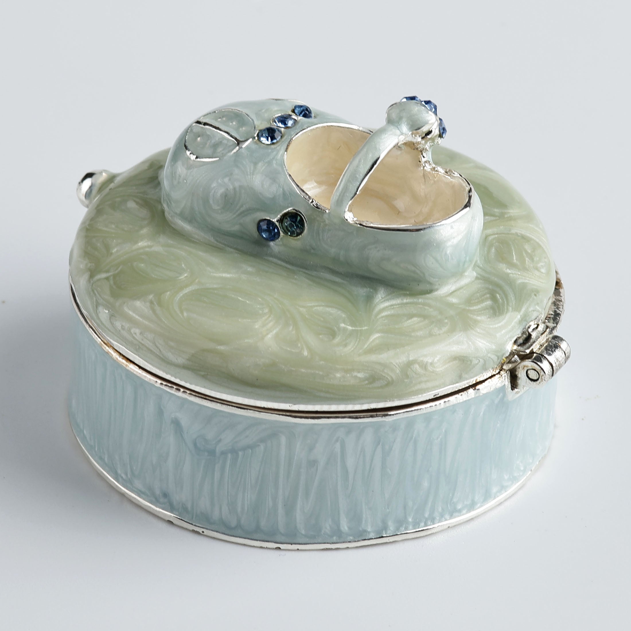 Baby Shoe Trinket Box Blue