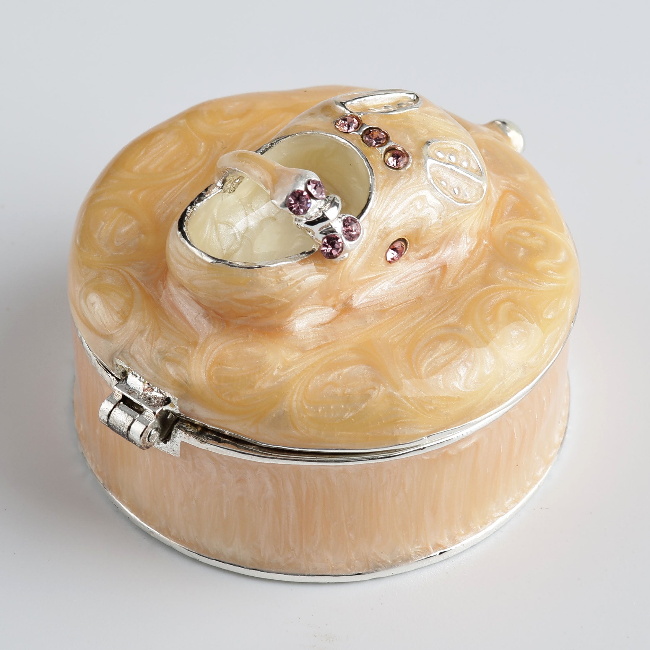 Baby Shoe Trinket Box Pink