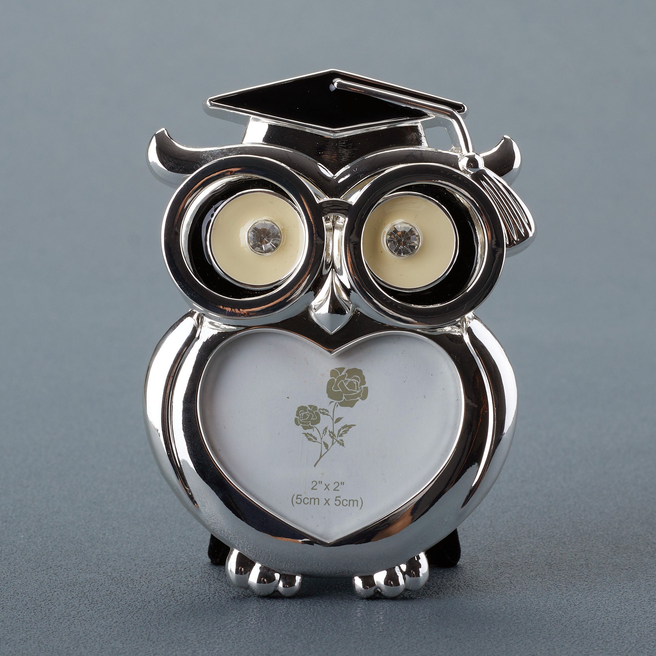 Graduation Owl Heart Shape Photo Frame