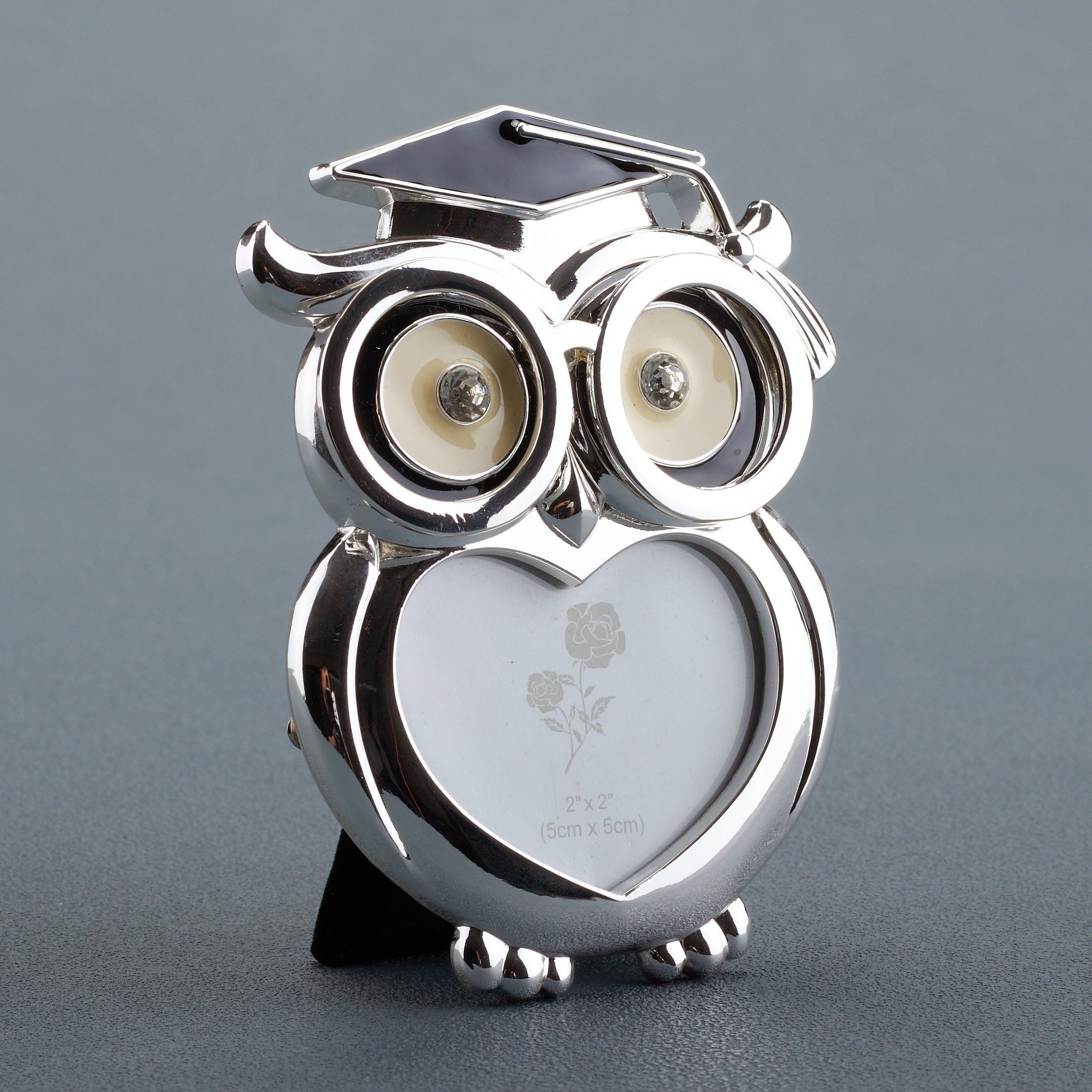 Graduation Owl Heart Shape Photo Frame