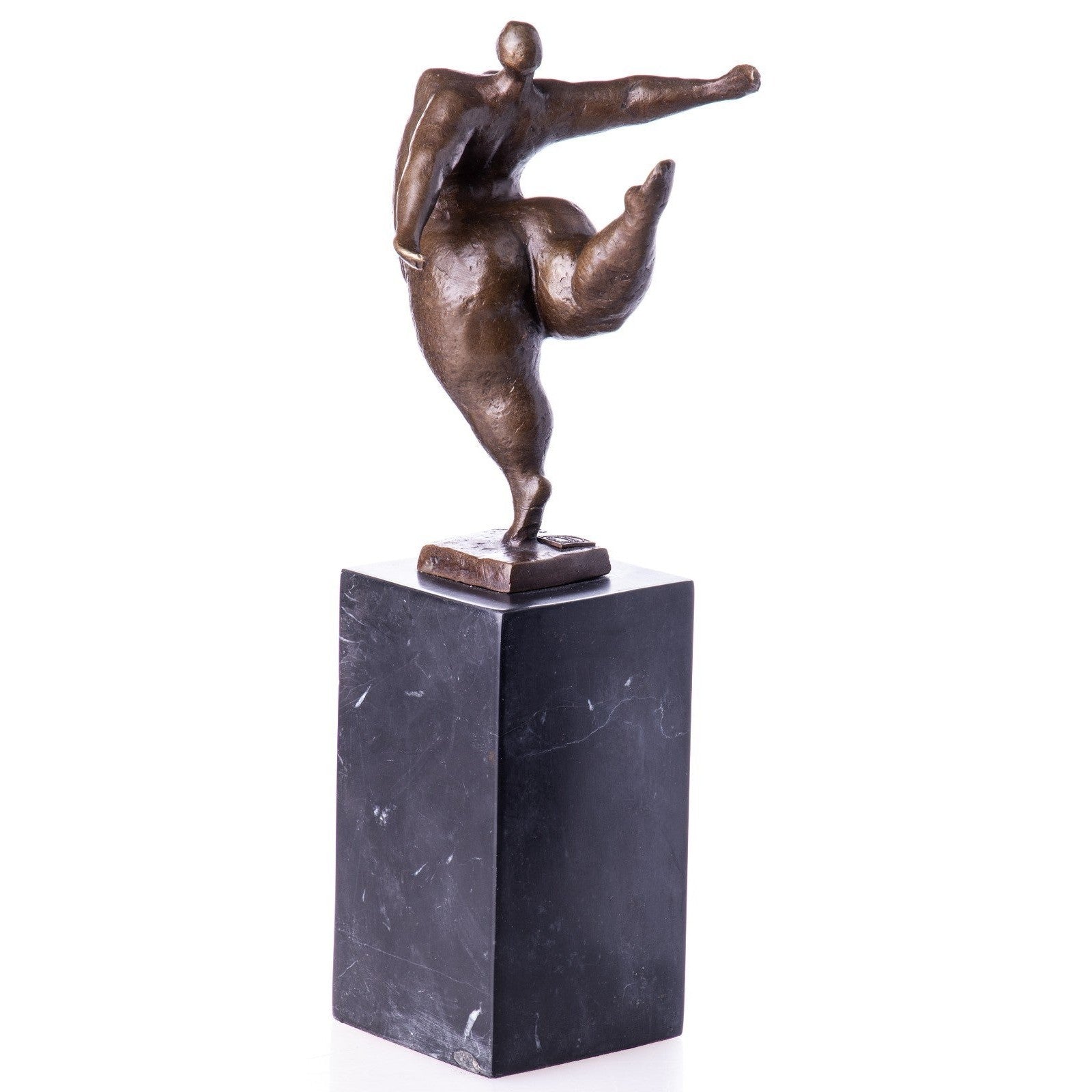 Abstract Bronze Dancing Figure on Marble Base | Figurines & Statues