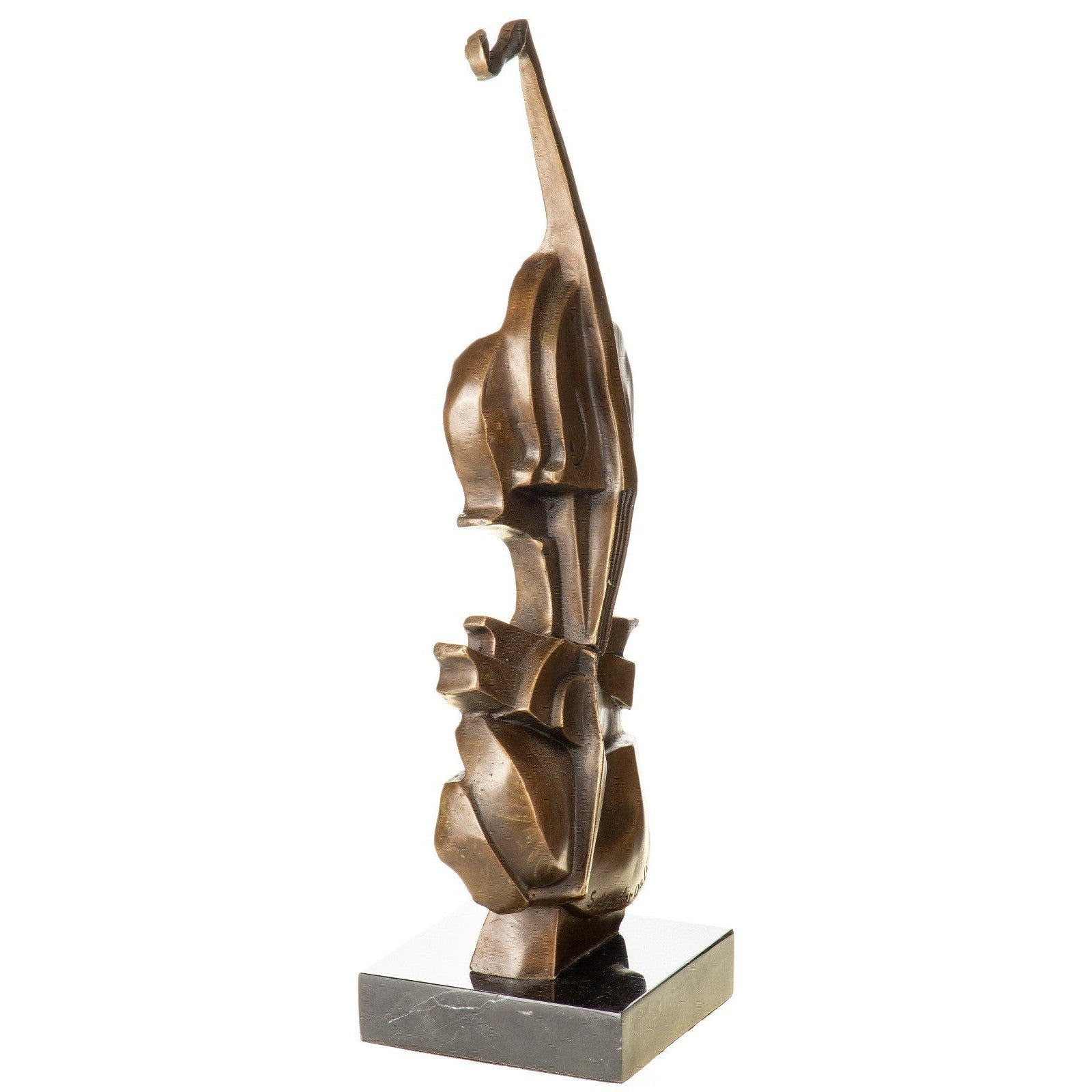 Abstract Bronze Violin Sculpture in Dalí Style – Surrealist Art