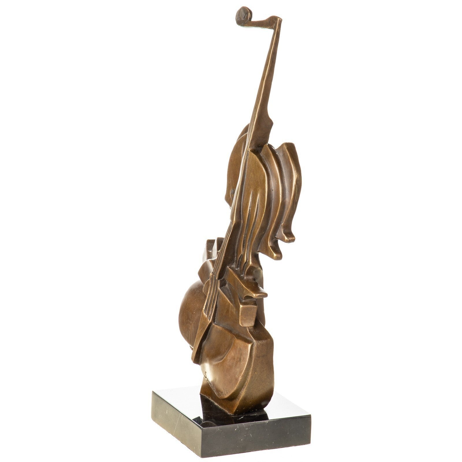 Abstract Bronze Violin Sculpture in Dalí Style – Surrealist Art