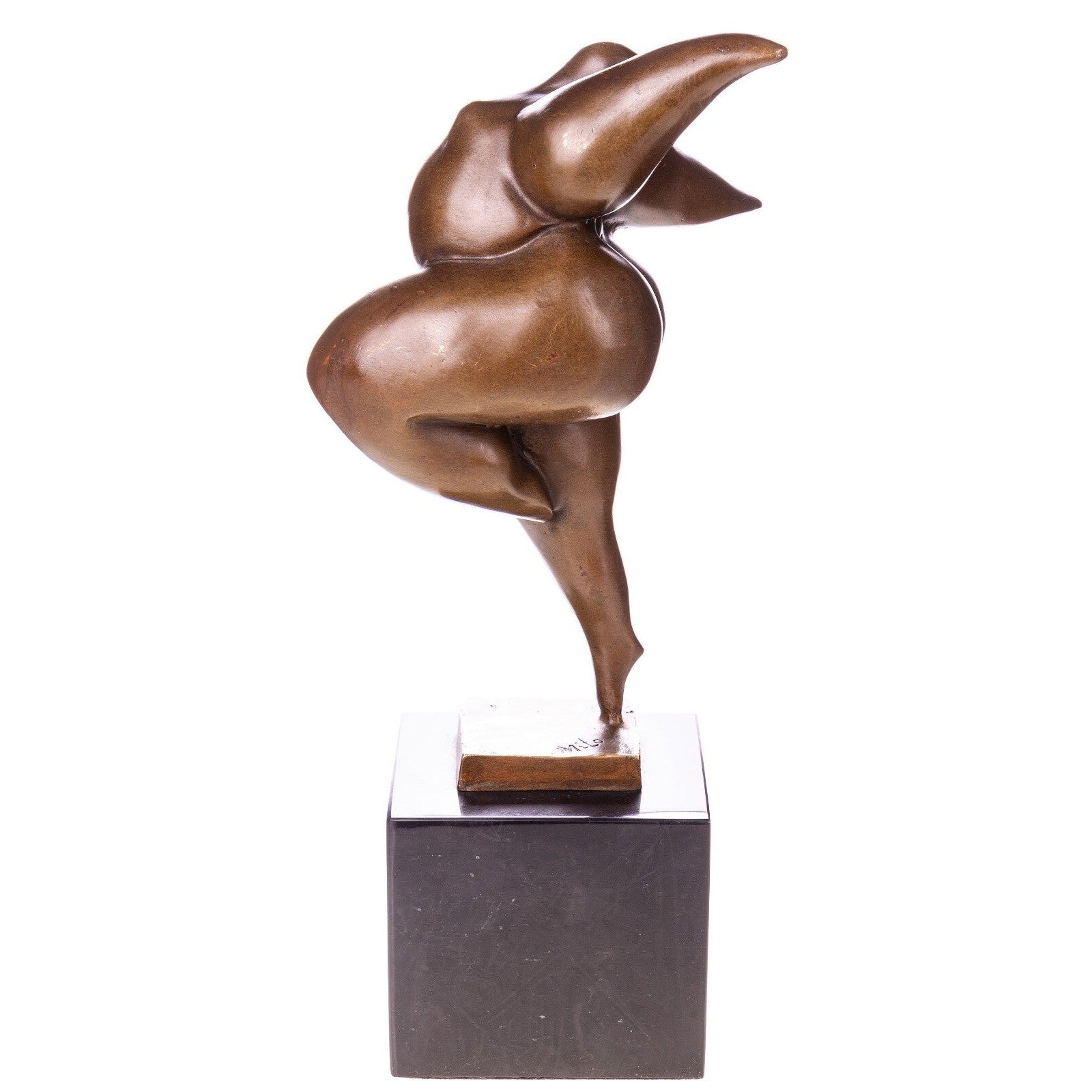 Abstract Curvy Dancing Woman Bronze Sculpture, Dancer & Performance Sc
