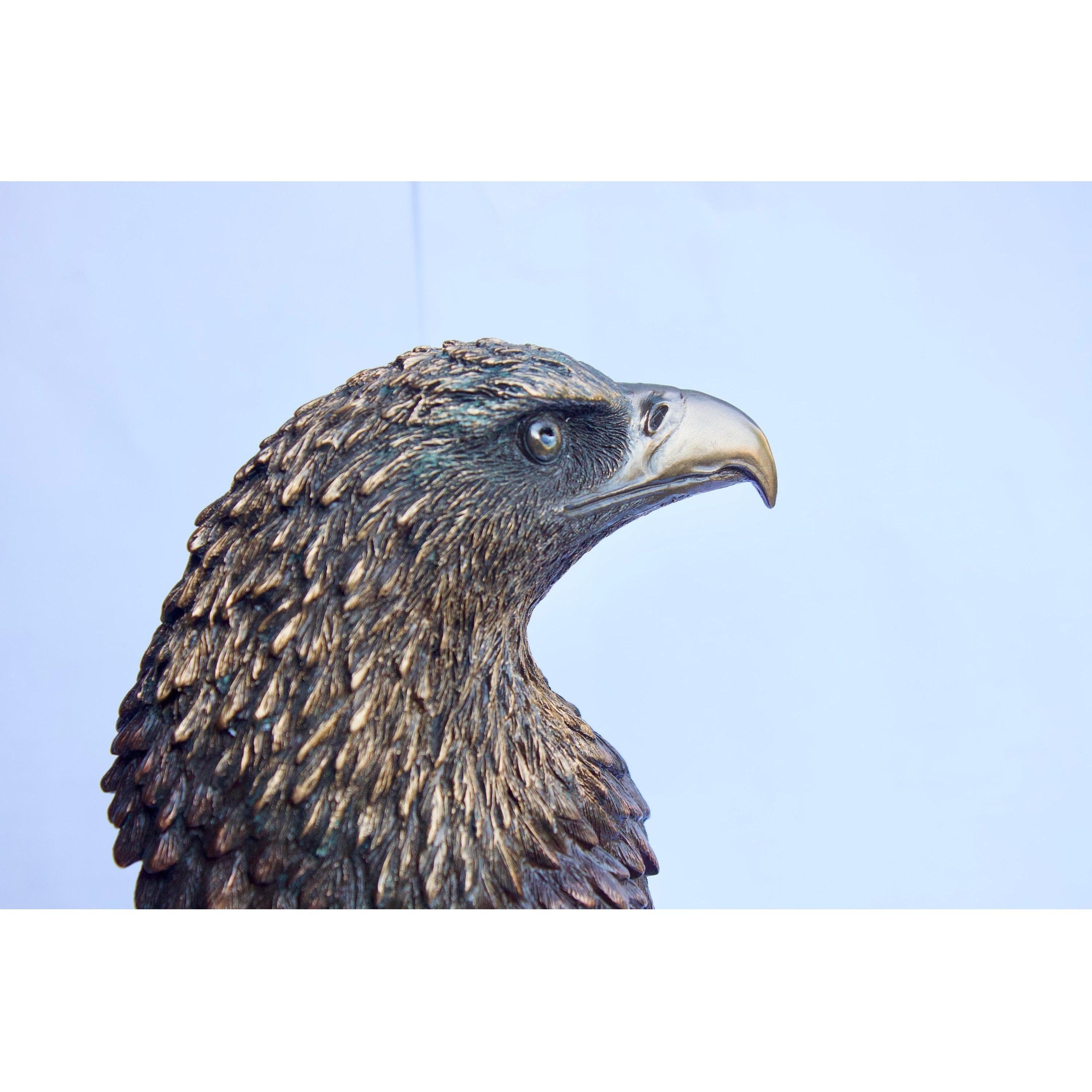 American Eagle Head Sculpture on Pedestal | Animal Sculptures