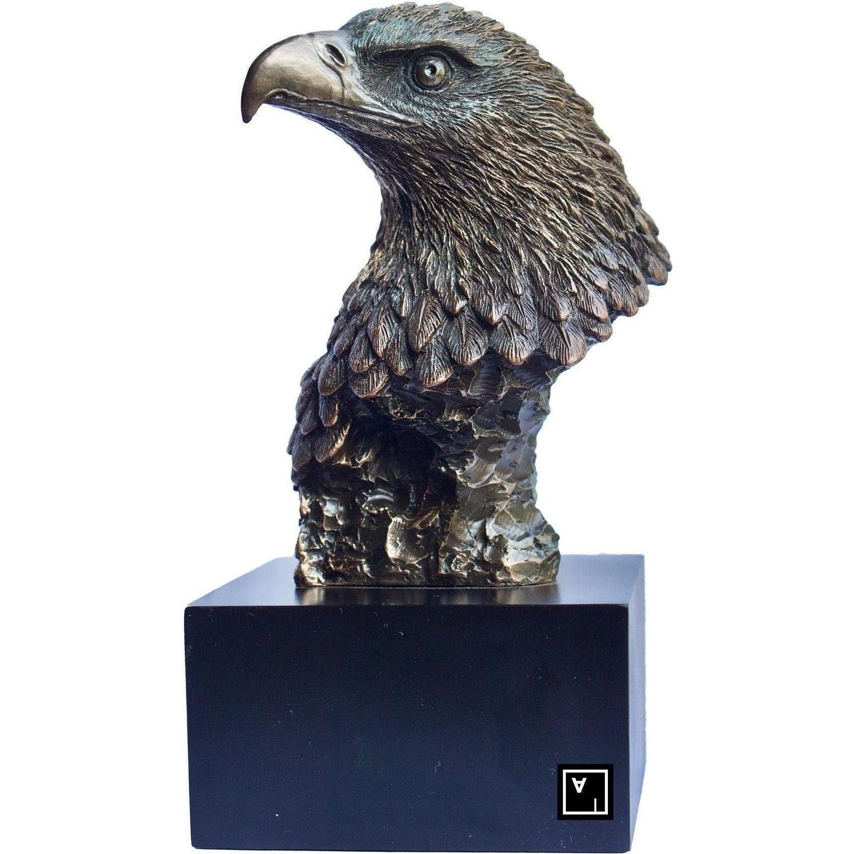 American Eagle Head Sculpture on Pedestal | Animal Sculptures