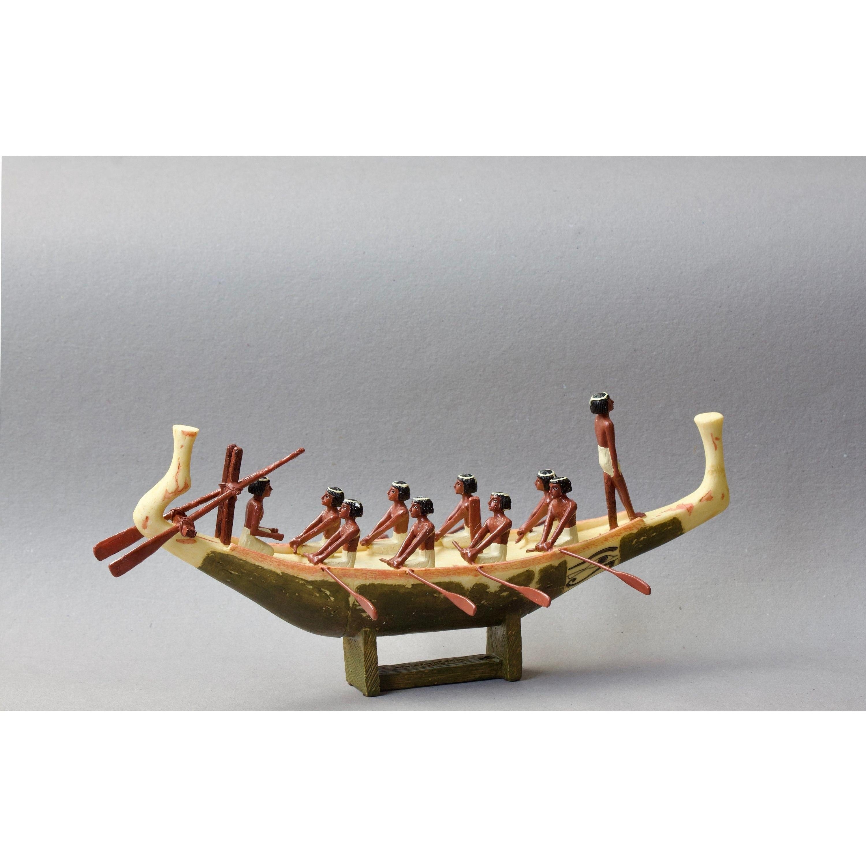 Ancient Egyptian Rowing Boat | Handcrafted Wood Decor