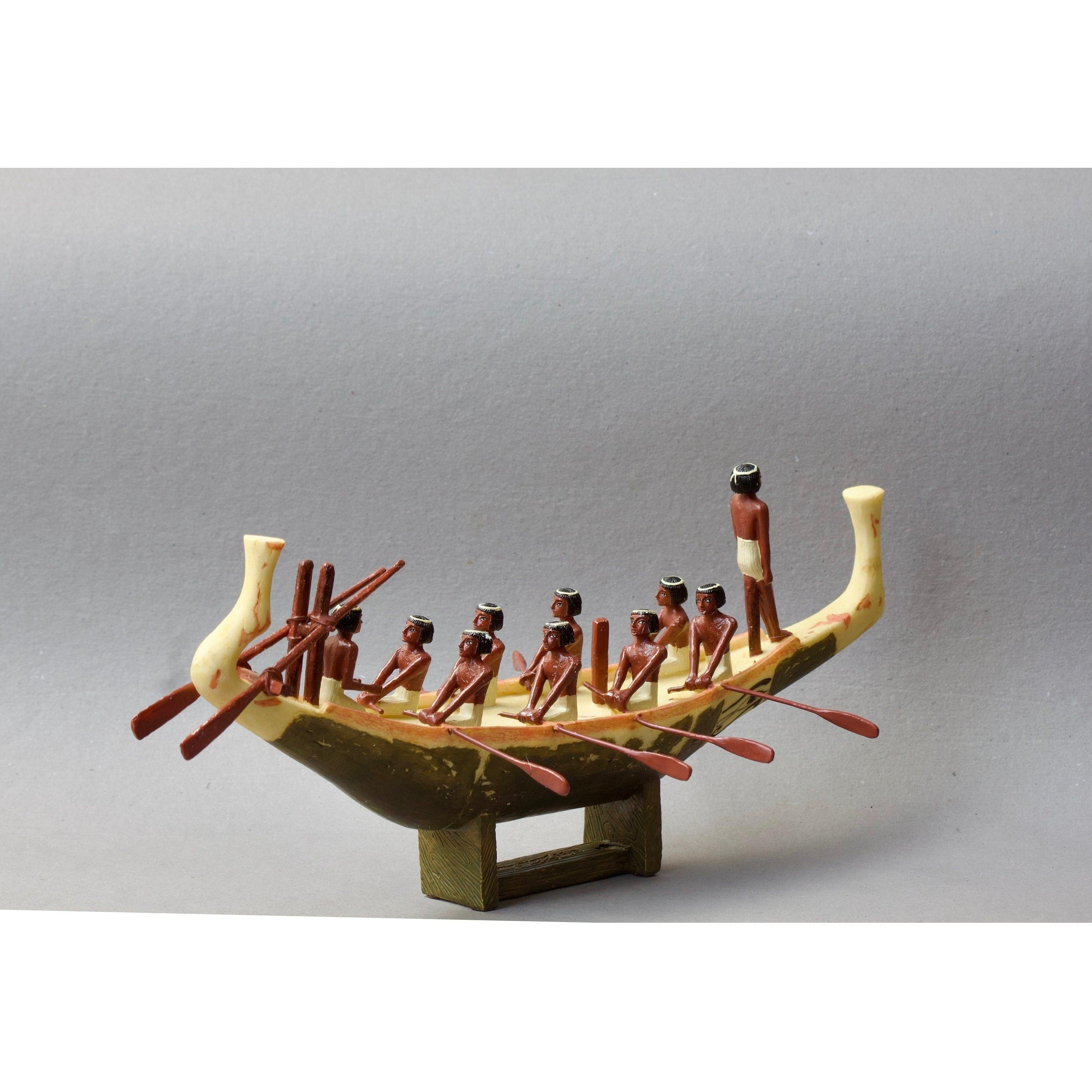 Ancient Egyptian Rowing Boat | Handcrafted Wood Decor