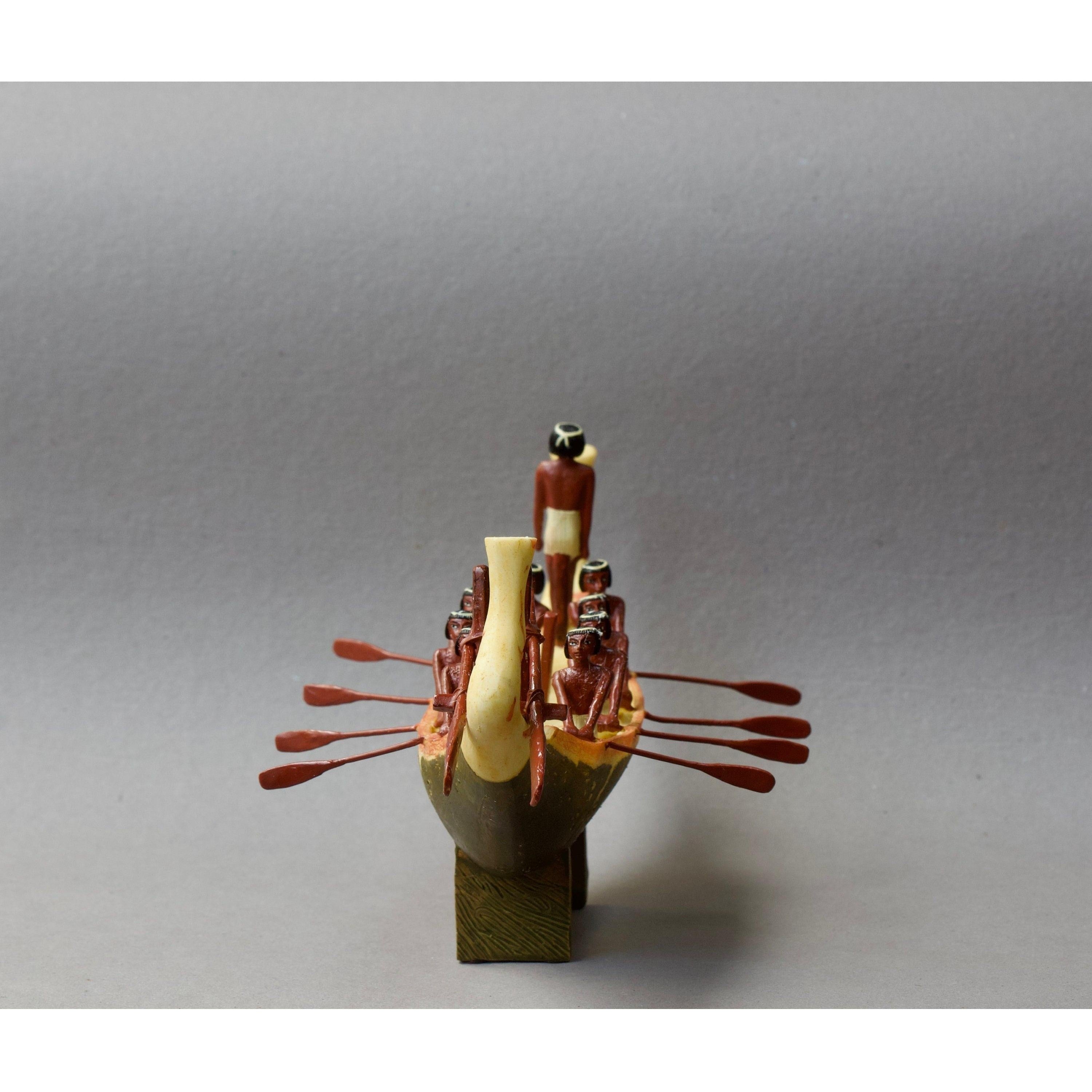 Ancient Egyptian Rowing Boat | Handcrafted Wood Decor
