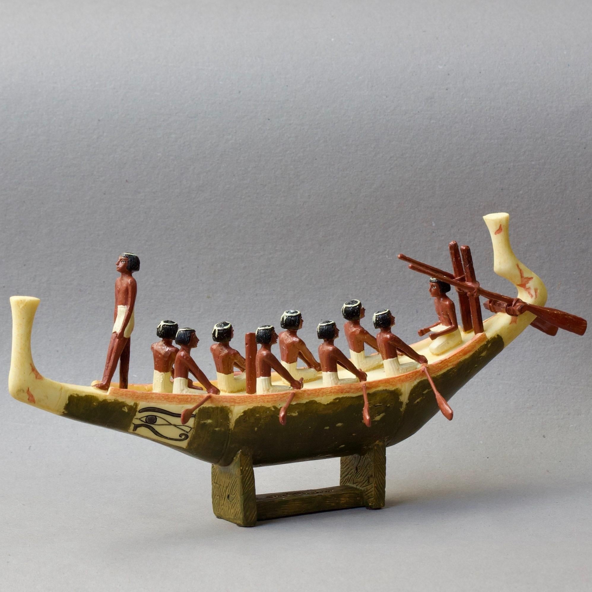 Ancient Egyptian Rowing Boat | Handcrafted Wood Decor