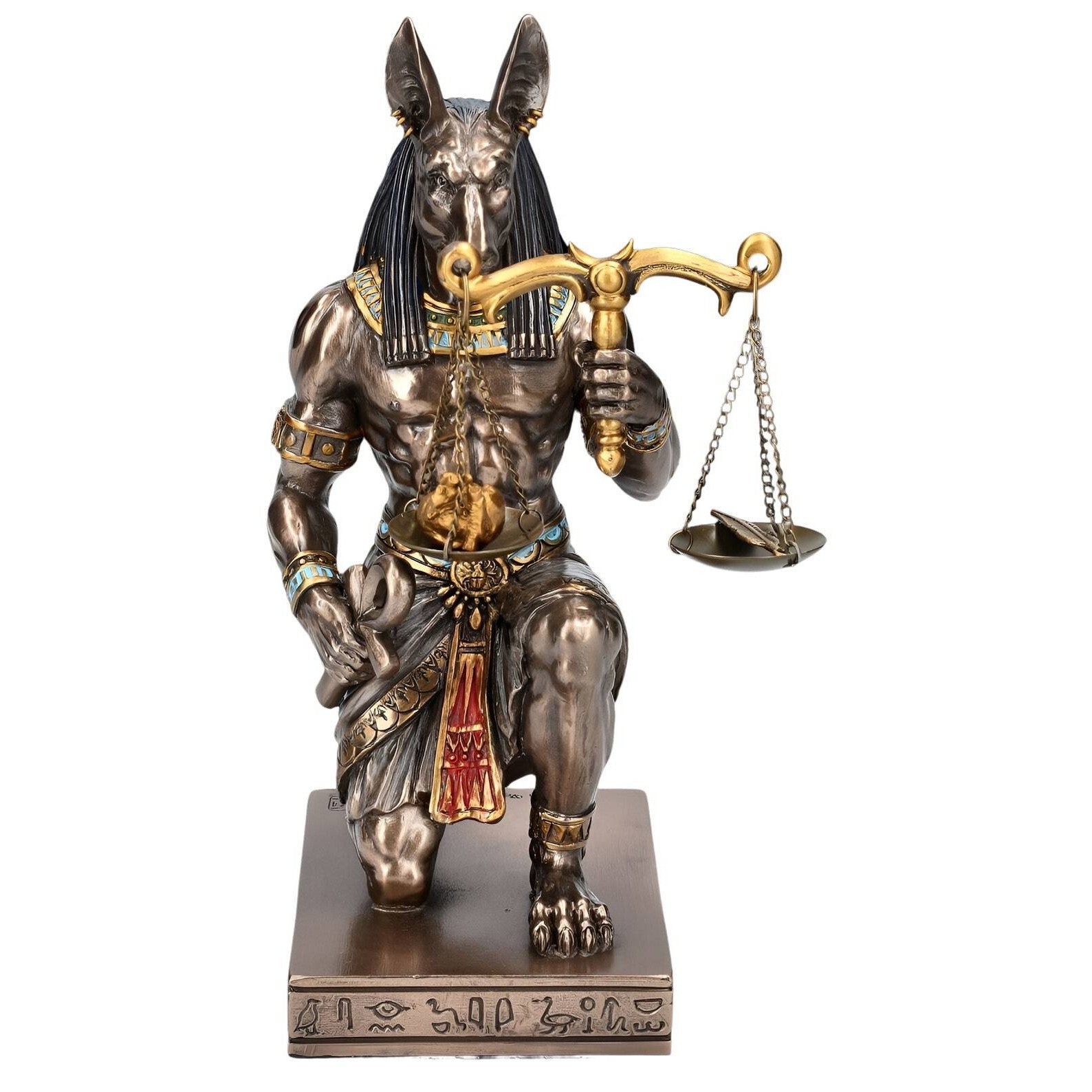 Kneeling Anubis Scales | Handcrafted Bronze Decor