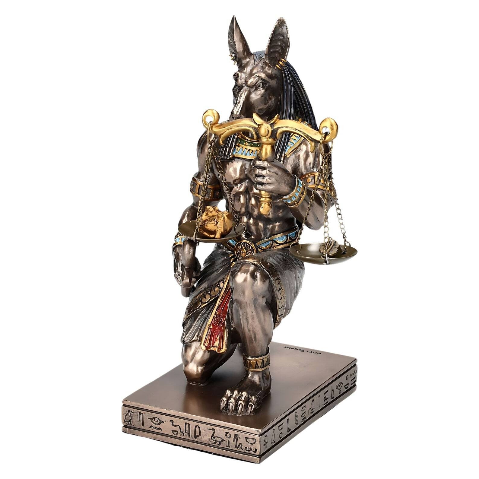 Kneeling Anubis Scales | Handcrafted Bronze Decor