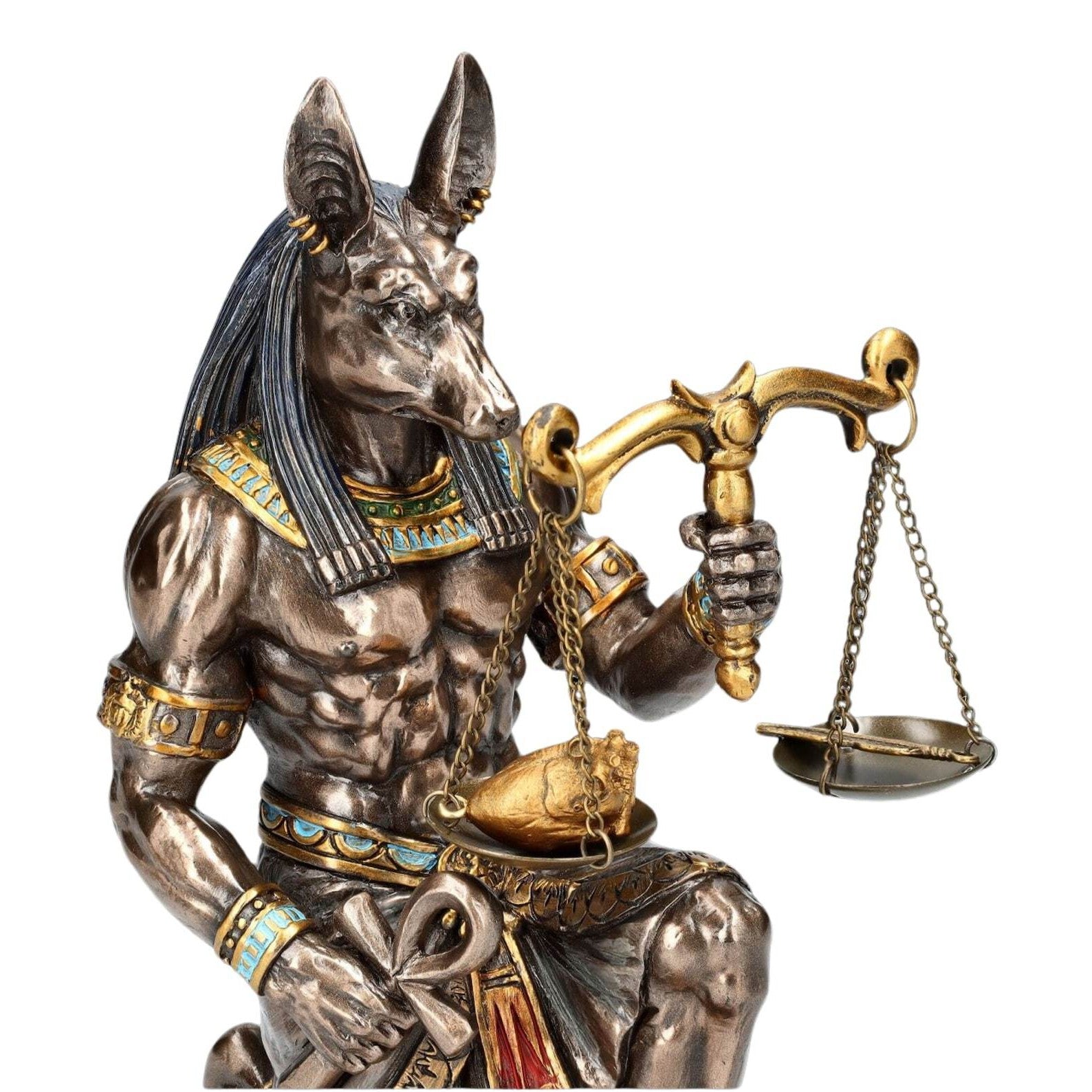 Kneeling Anubis Scales | Handcrafted Bronze Decor