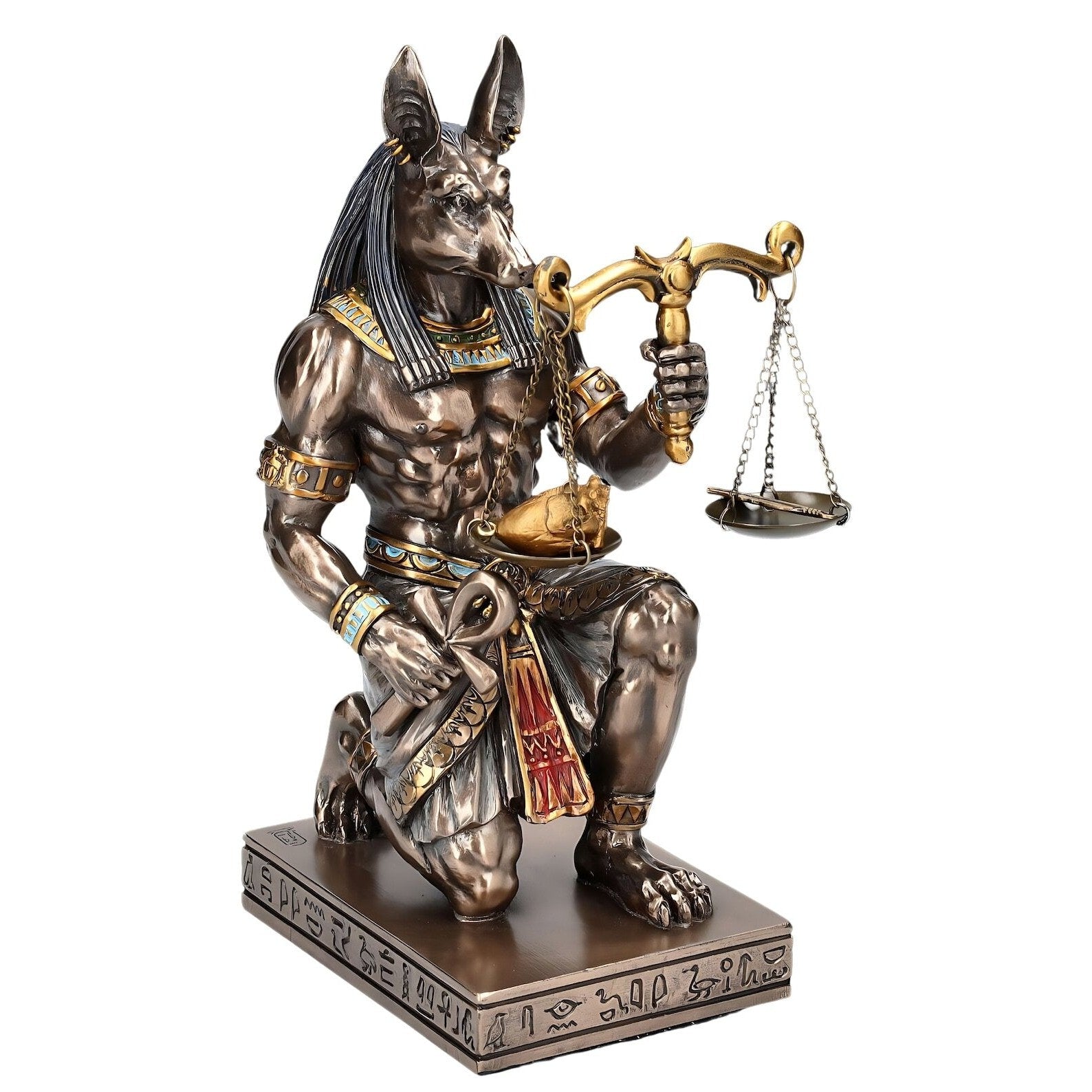 Kneeling Anubis Scales | Handcrafted Bronze Decor