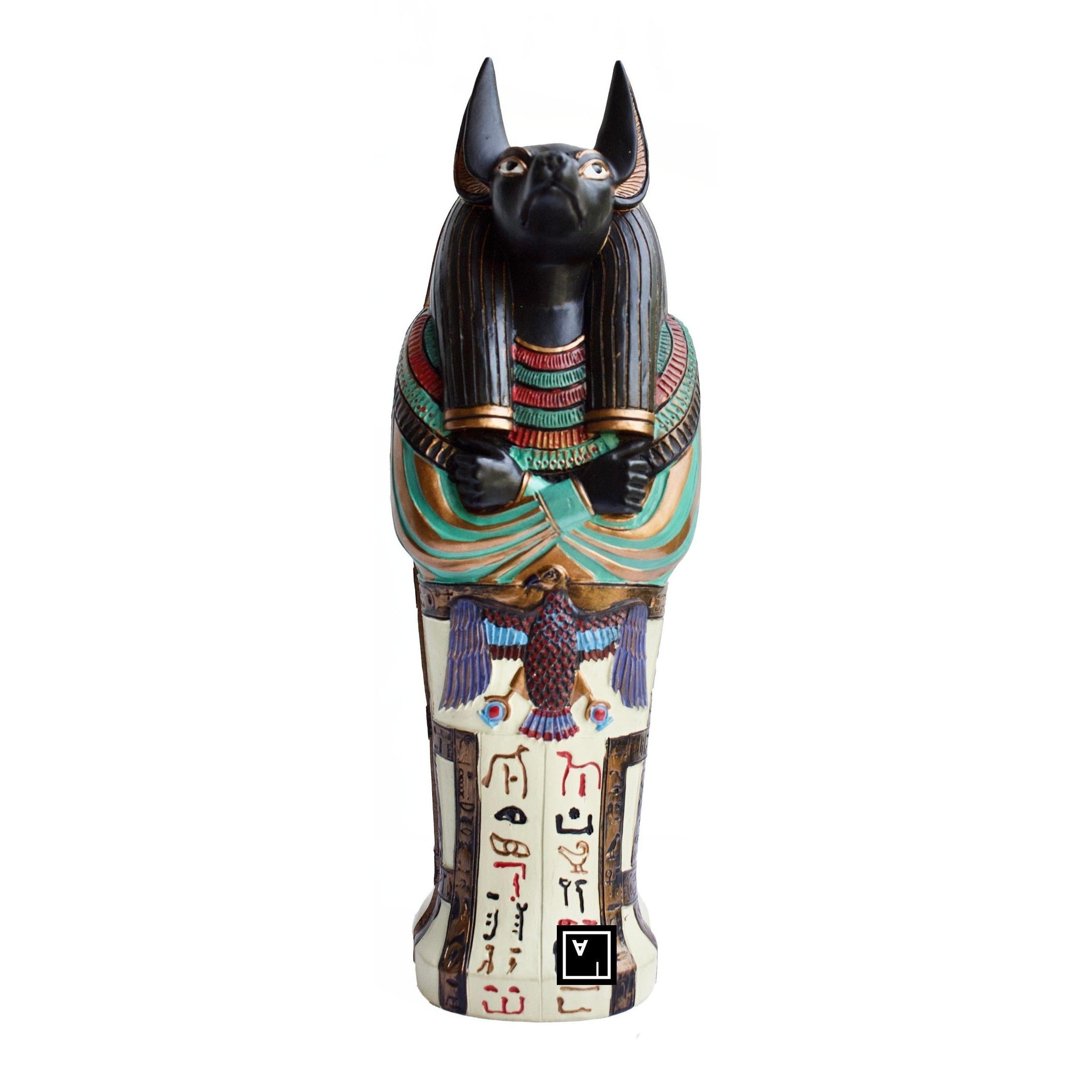 Anubis Canopic Sarcophagus | Handcrafted Resin Decor