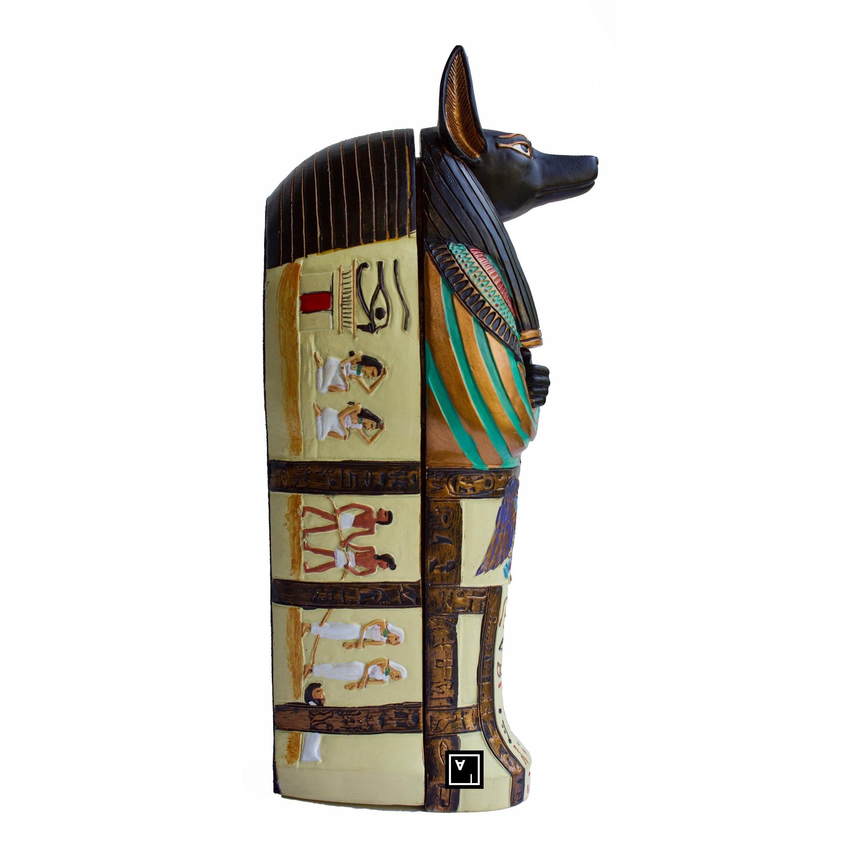 Anubis Canopic Sarcophagus | Handcrafted Resin Decor