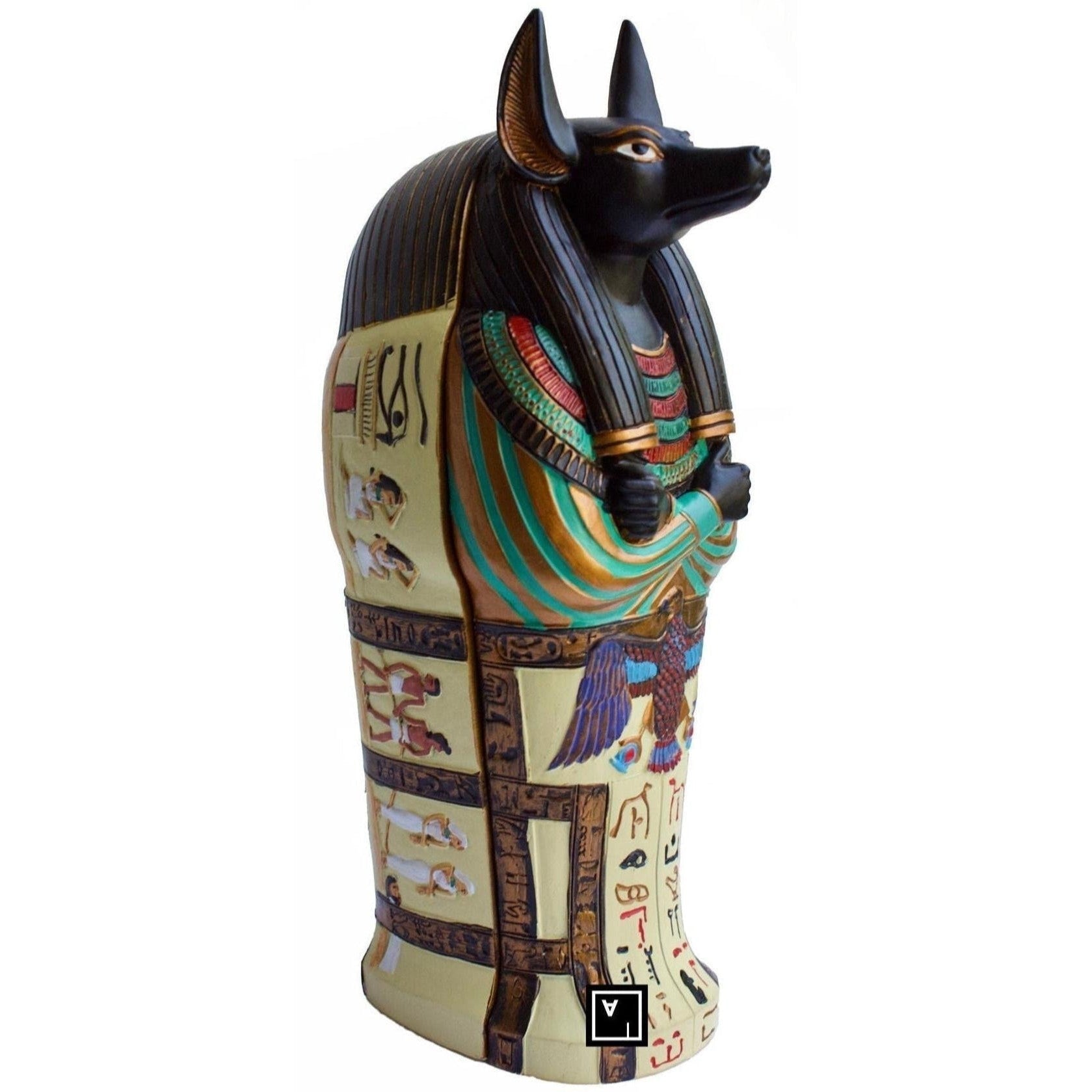 Anubis Canopic Sarcophagus | Handcrafted Resin Decor