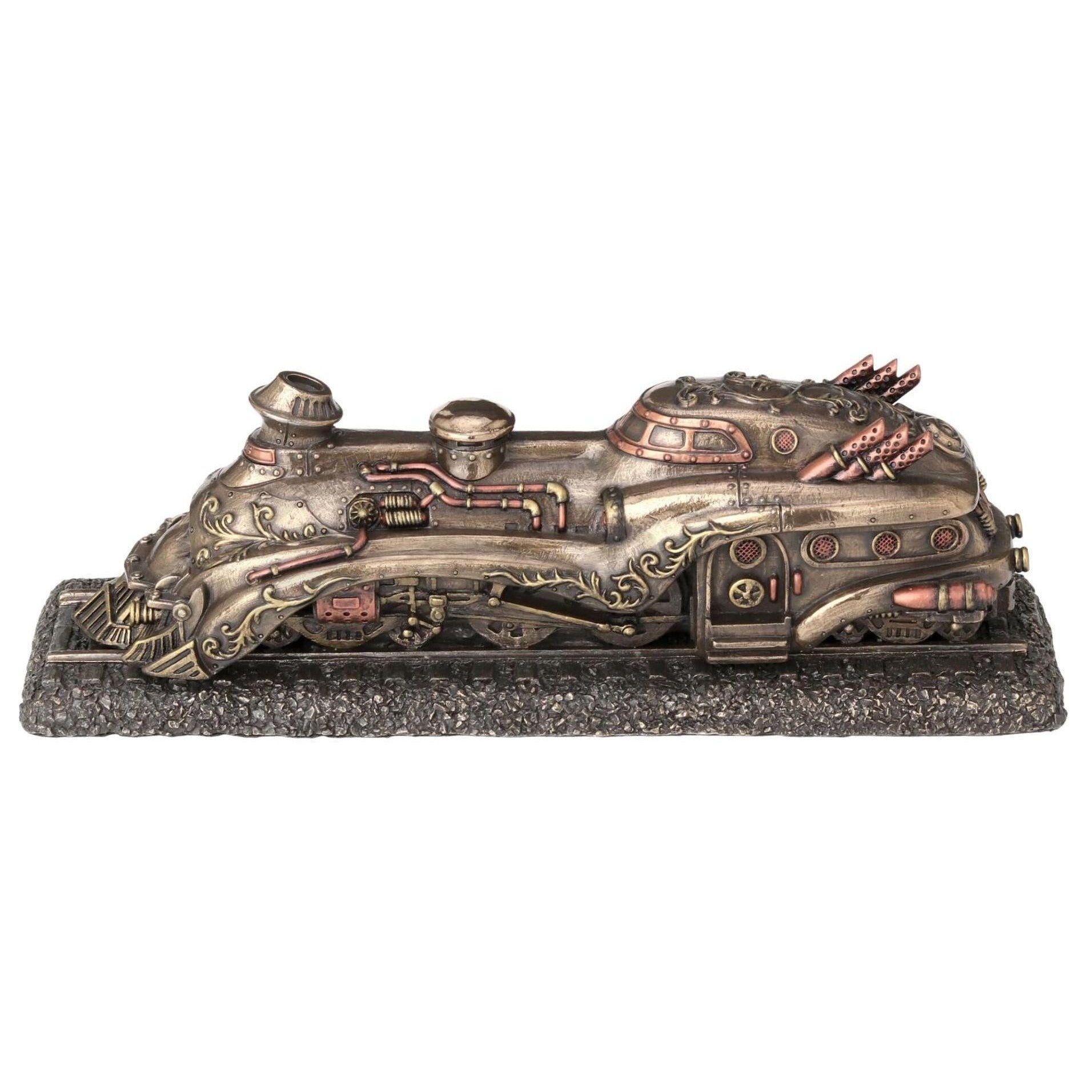 Steampunk Armored Locomotive | Handcrafted Bronze Decor | Gift Idea