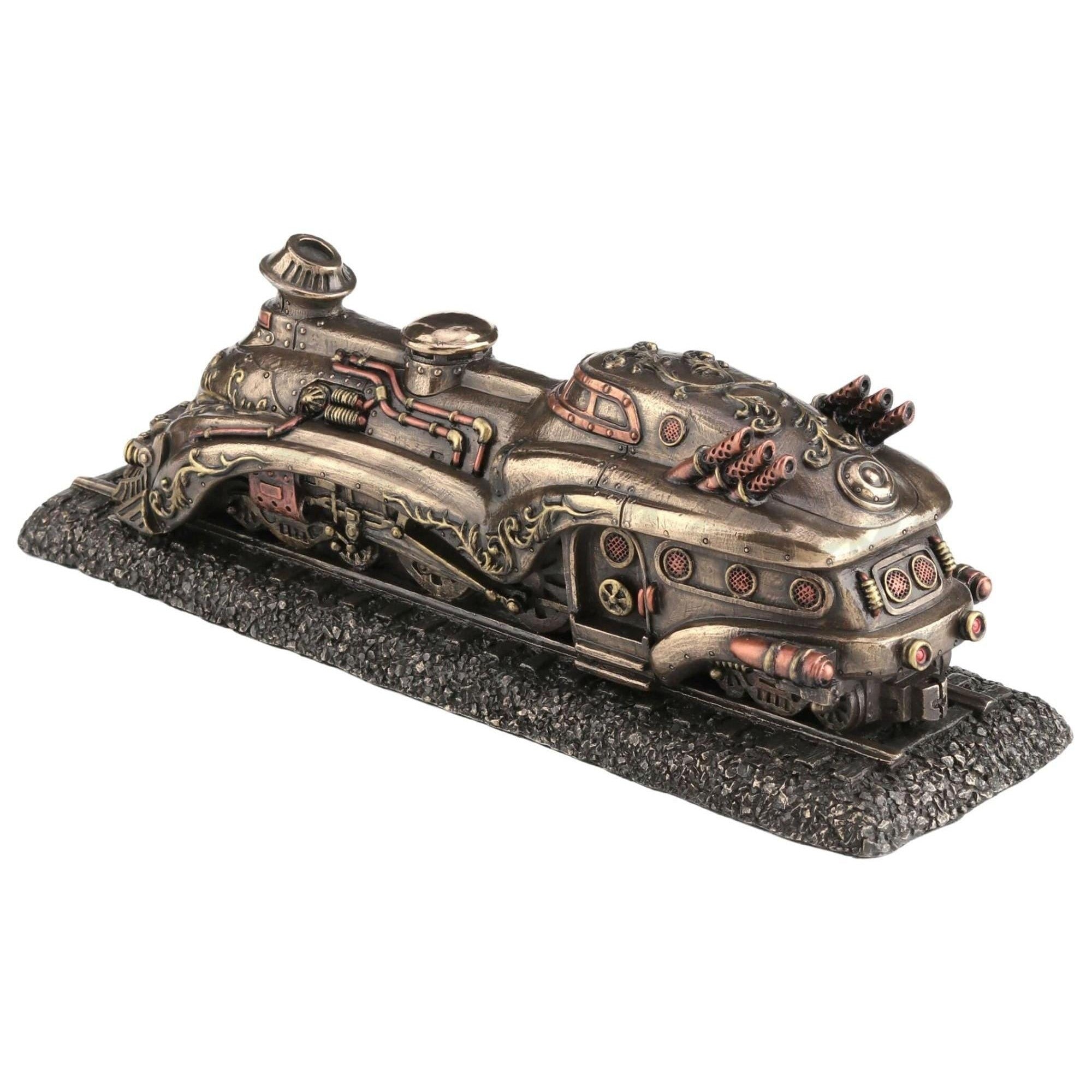Steampunk Armored Locomotive | Handcrafted Bronze Decor | Gift Idea
