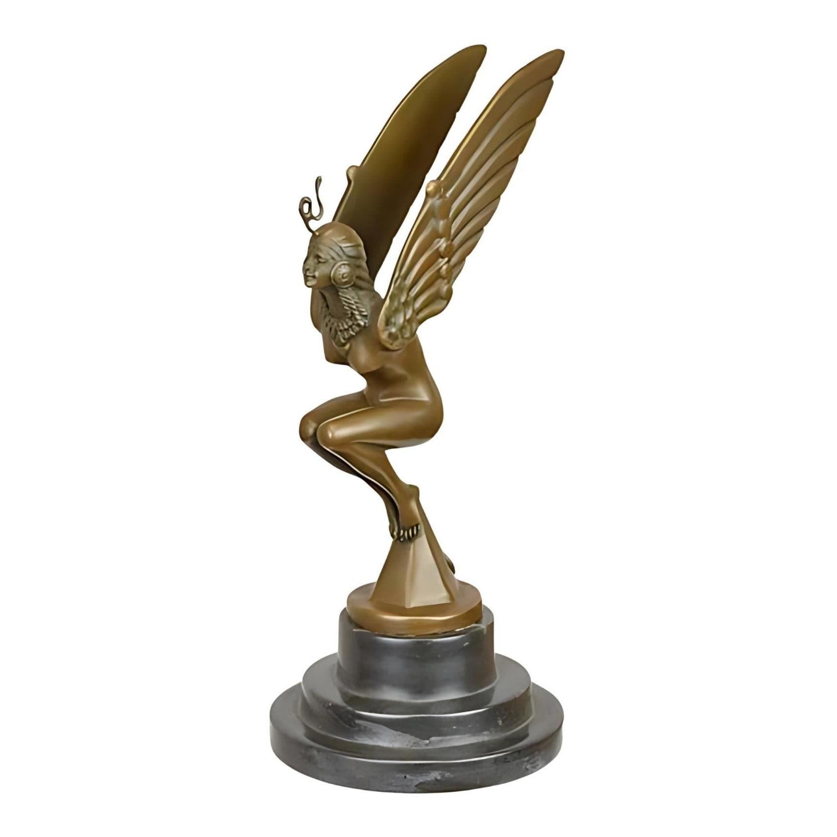 Kneeling Fairy Sculpture | Handcrafted Bronze Decor | Gift Idea