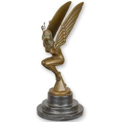 Kneeling Fairy Sculpture | Handcrafted Bronze Decor | Gift Idea