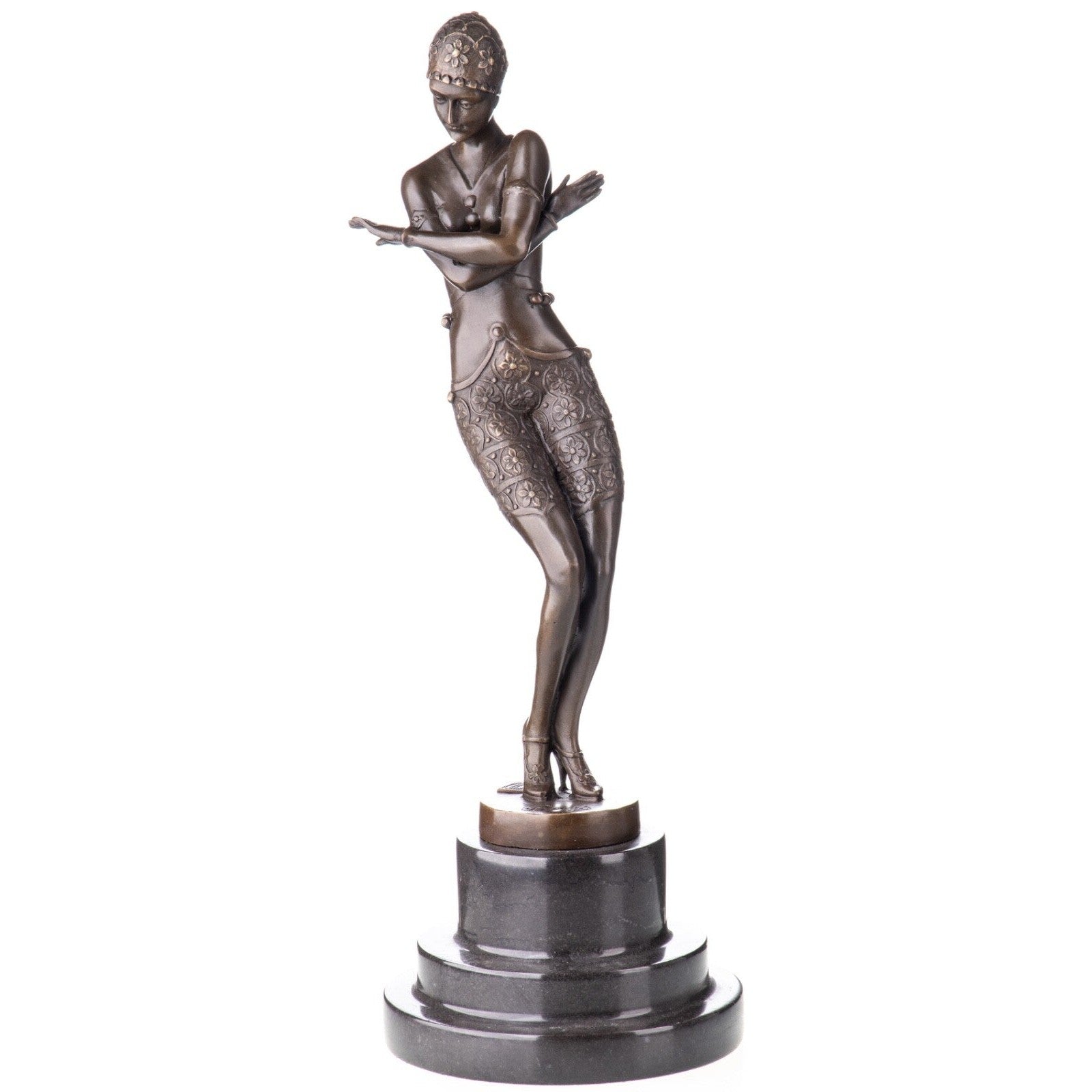 Art Deco Floral Dancer | Handcrafted Bronze Decor
