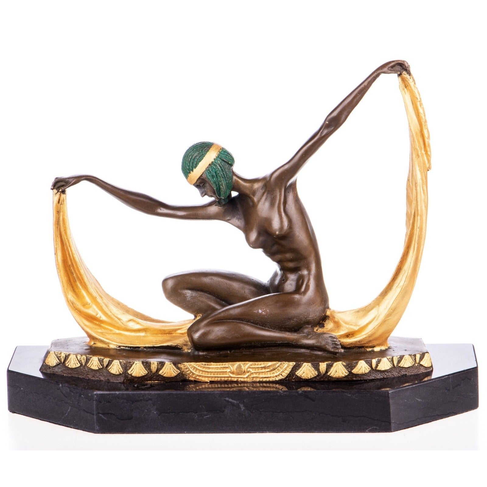 Art Deco Veil Dancer | Handcrafted Bronze Decor | Gift Idea
