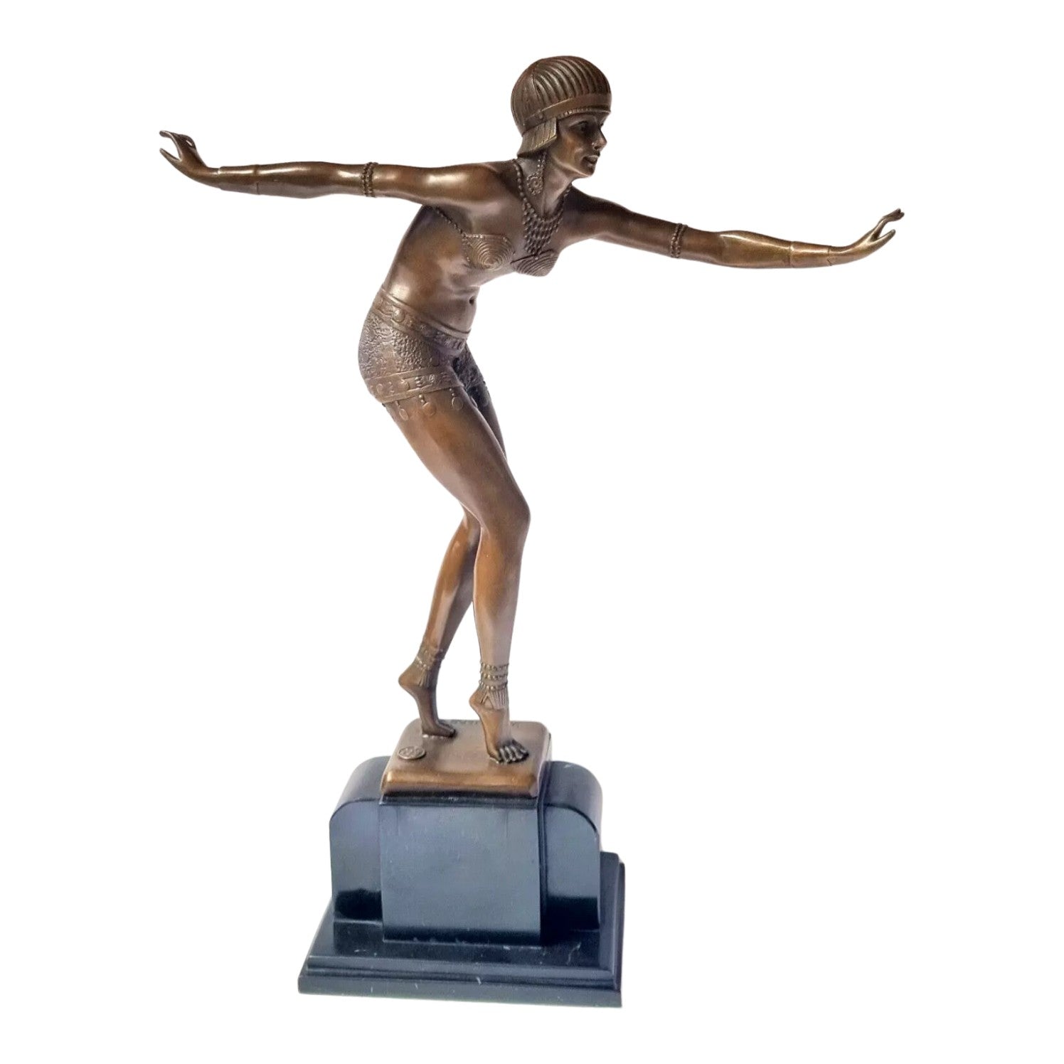 Art Deco Veil Dancer | Handcrafted Bronze Decor | Gift Idea