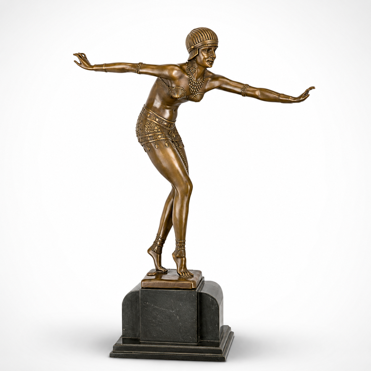 Art Deco Veil Dancer | Handcrafted Bronze Decor | Gift Idea