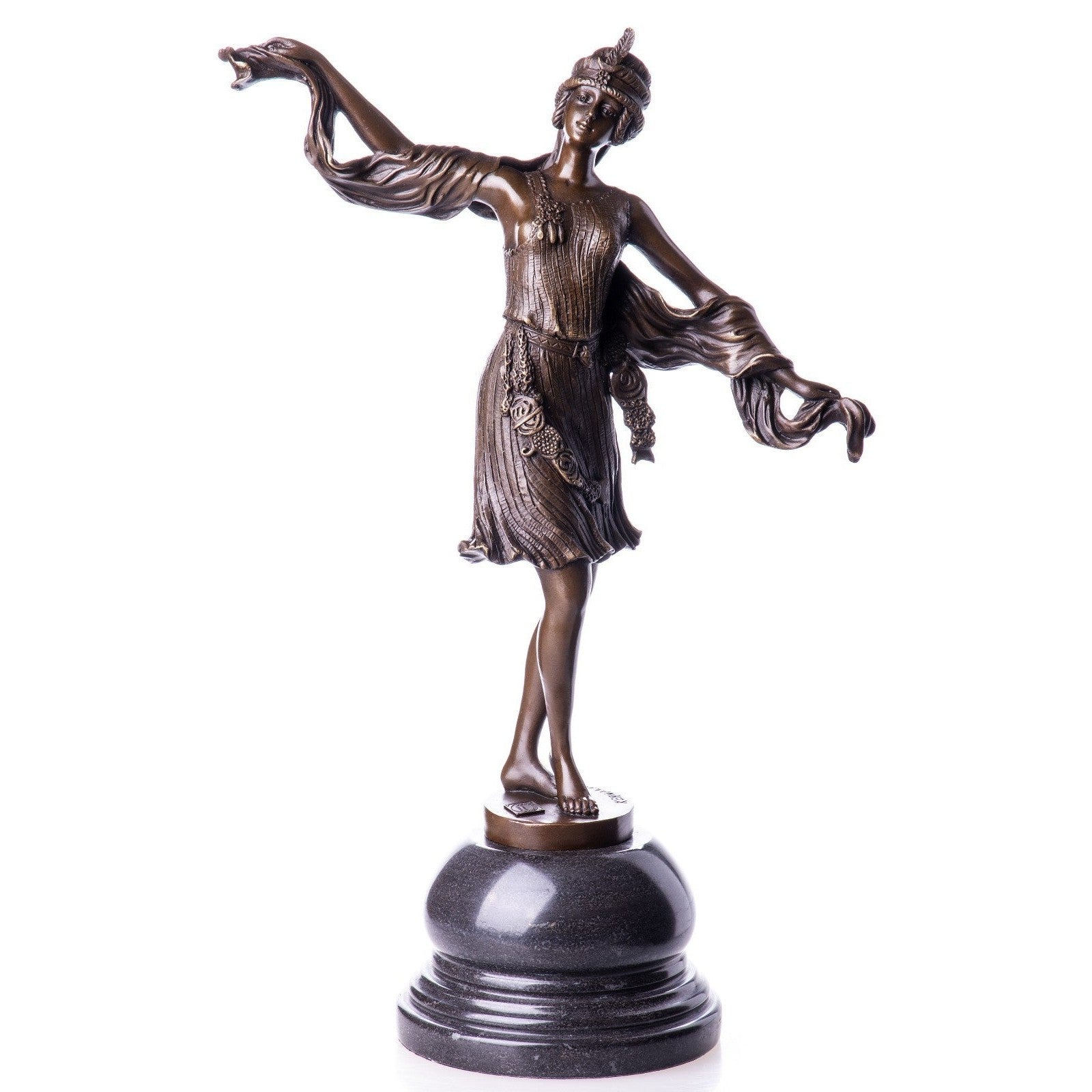 Art Deco Veiled Dancer | Handcrafted Bronze Decor | Gift Idea