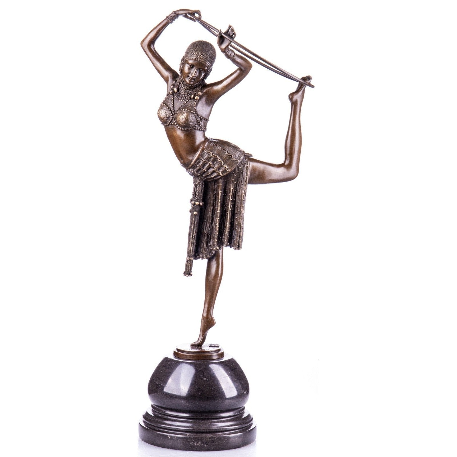 Art Deco Sword Dancer | Handcrafted Bronze Decor | Gift Idea