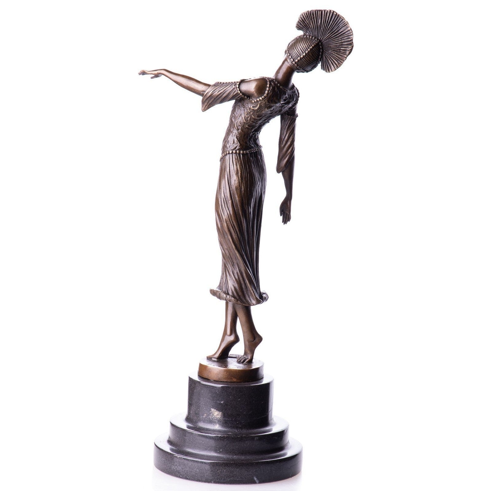 Art Deco Lady Figure | Handcrafted Bronze Decor | Unique Home Accent