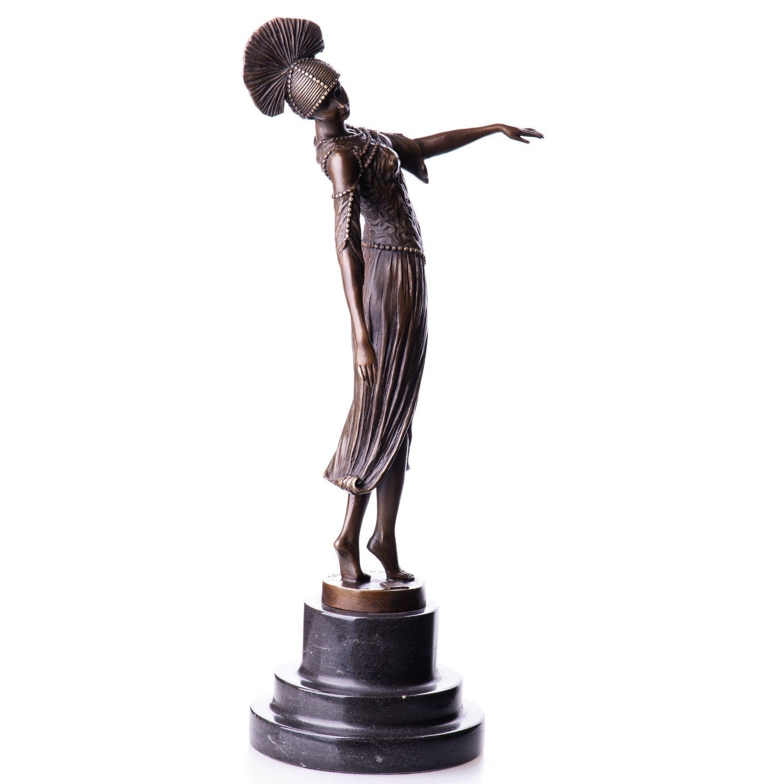 Art Deco Lady Figure | Handcrafted Bronze Decor | Unique Home Accent