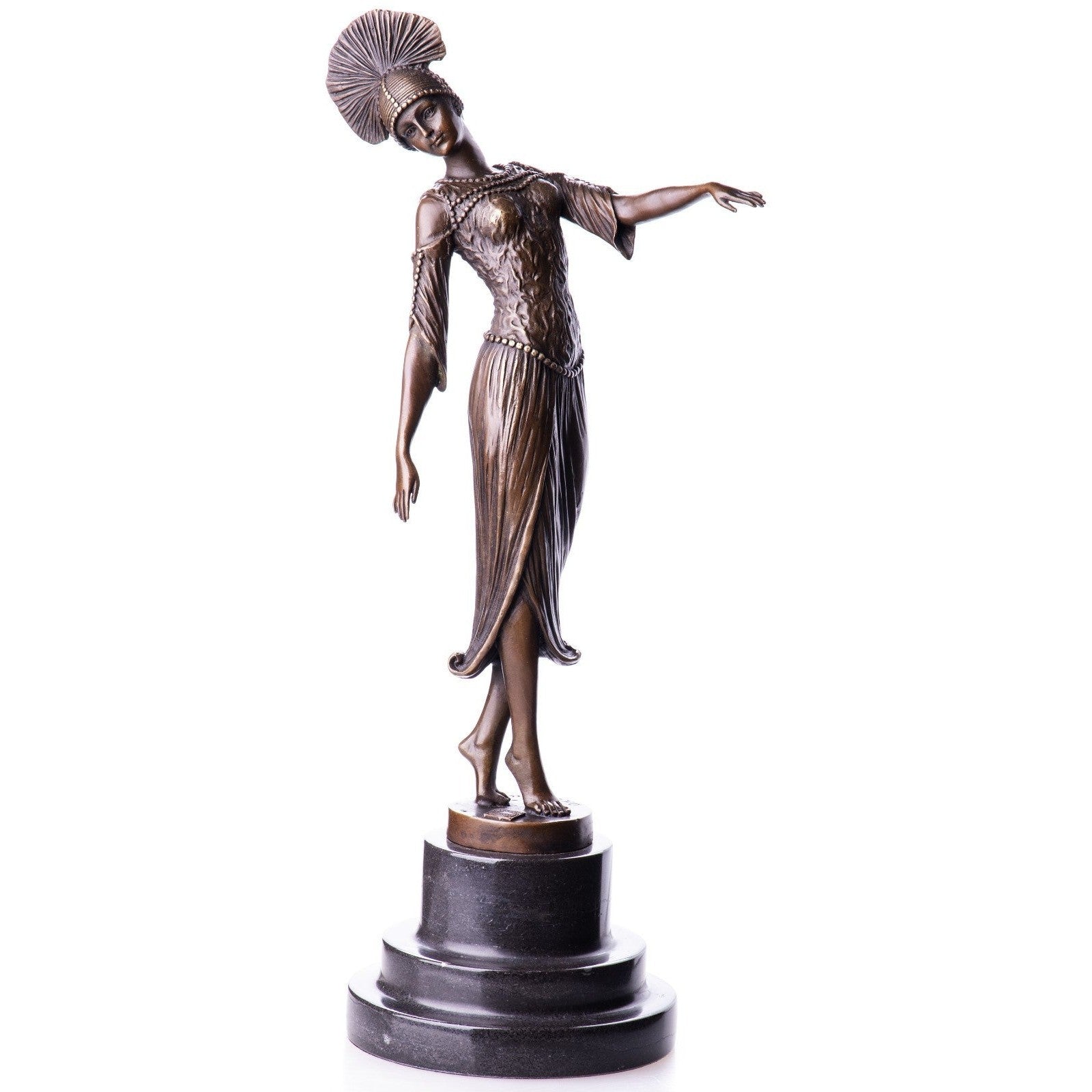 Art Deco Lady Figure | Handcrafted Bronze Decor | Unique Home Accent