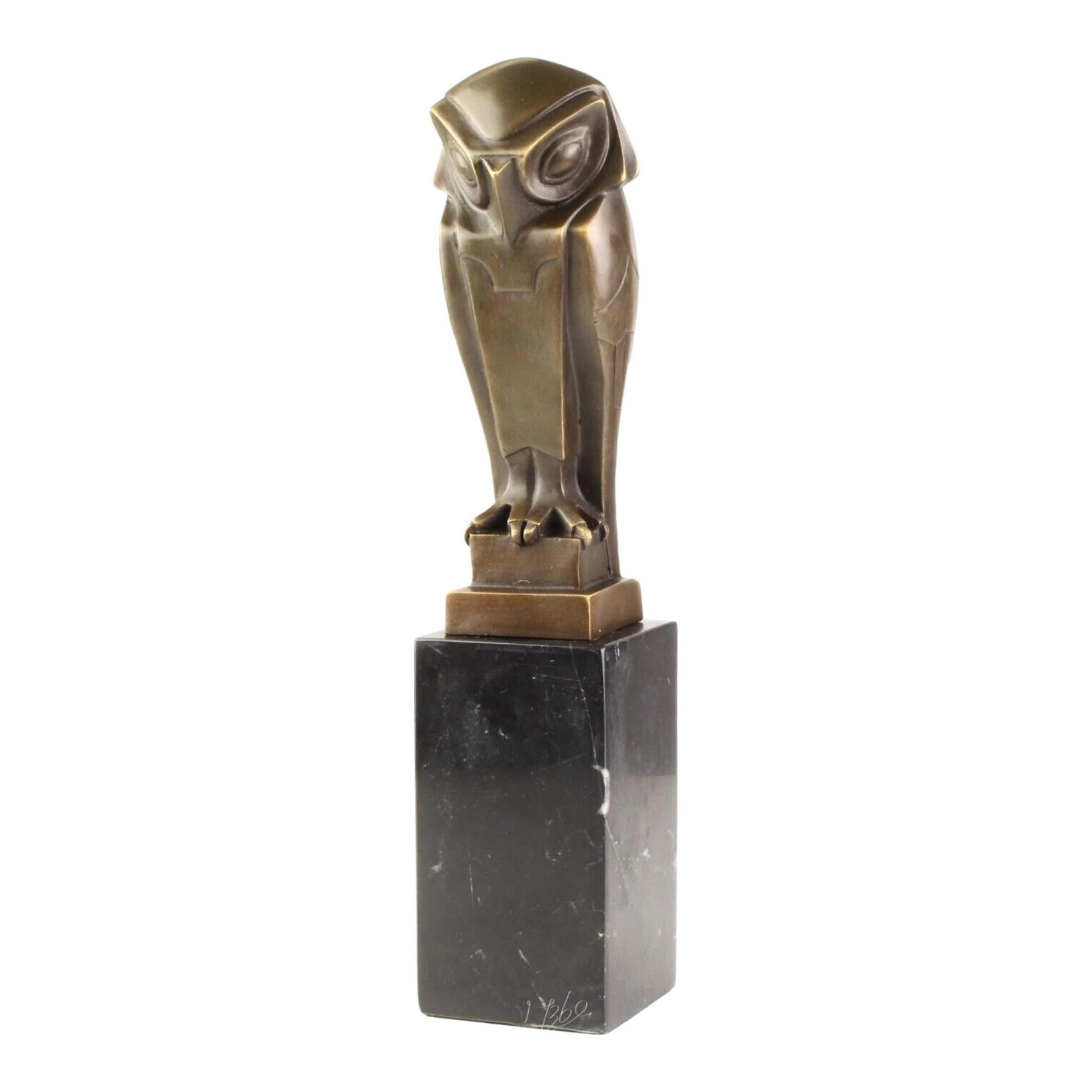 Stylized Owl Sculpture | Handcrafted Bronze Decor
