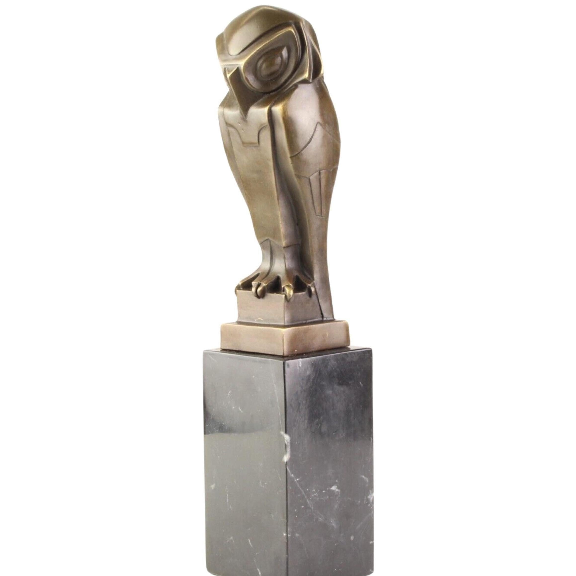 Stylized Owl Sculpture | Handcrafted Bronze Decor