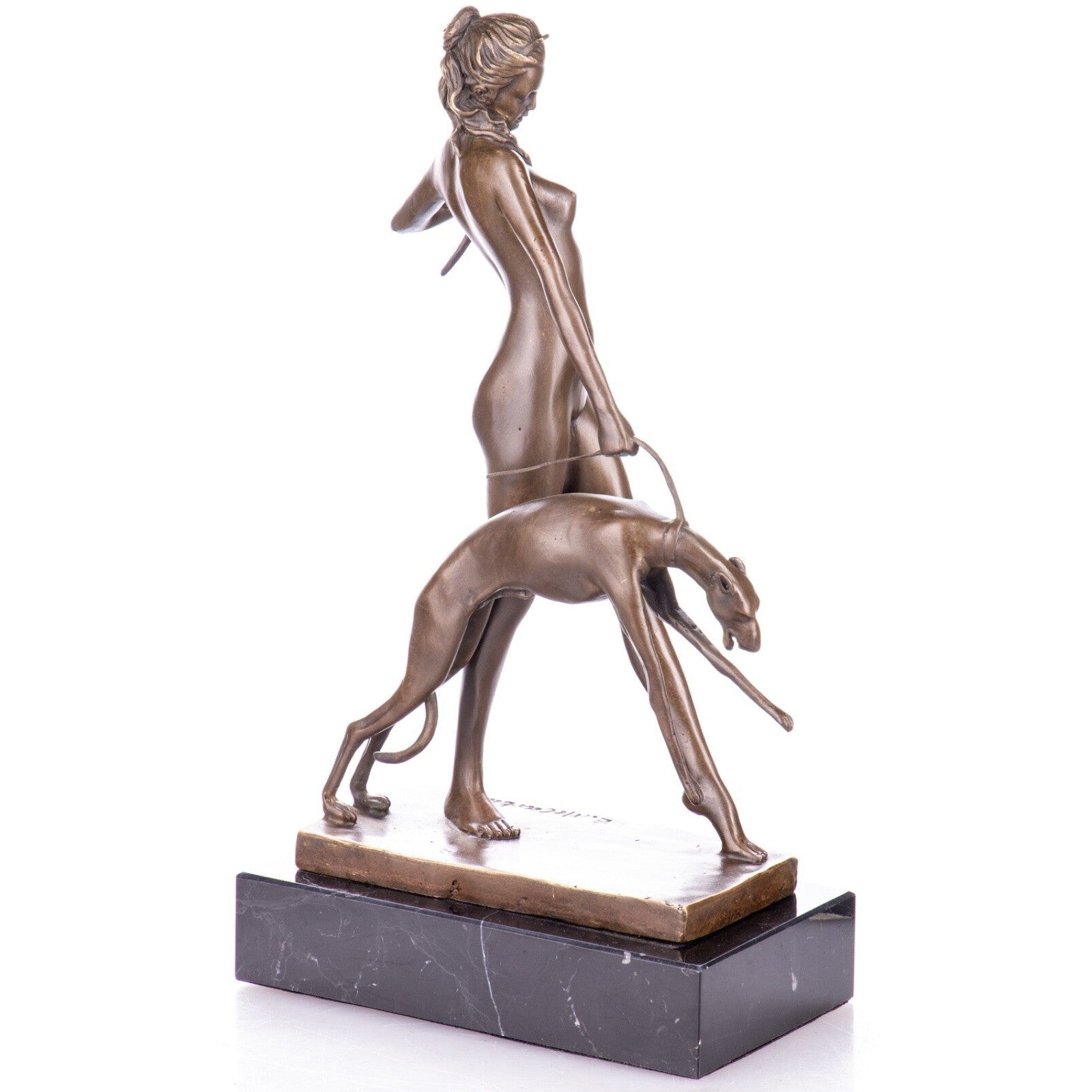 Artemis with Greyhound | Handcrafted Bronze Decor