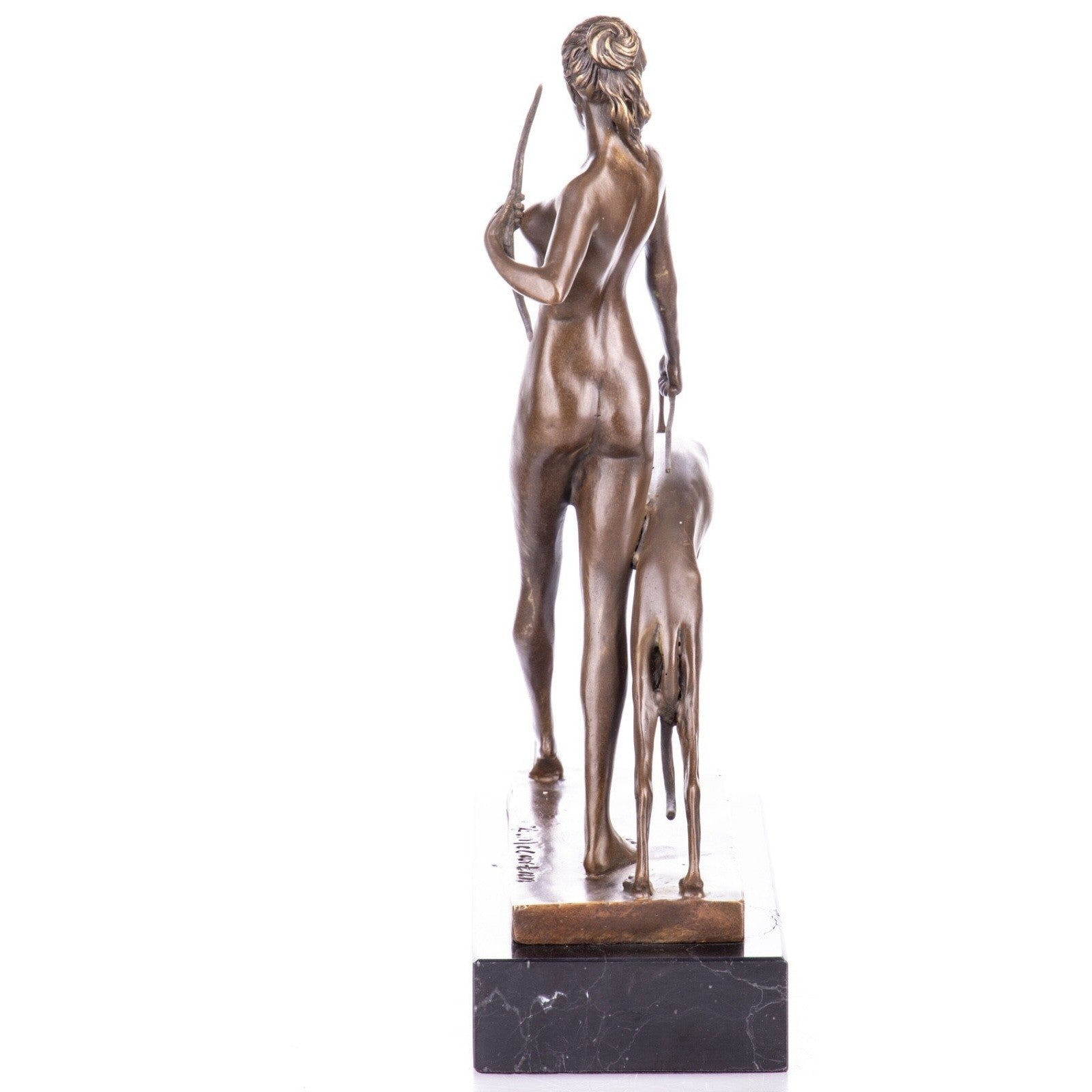 Artemis with Greyhound | Handcrafted Bronze Decor