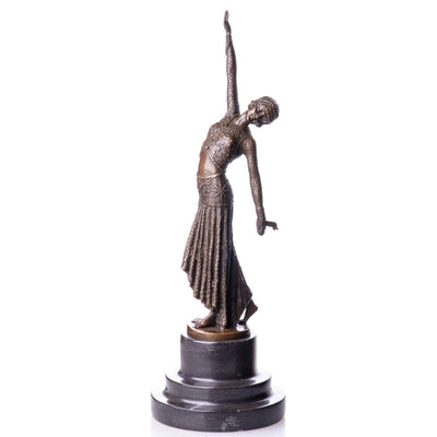Art Deco Side Stretch Dancer | Handcrafted Bronze Decor