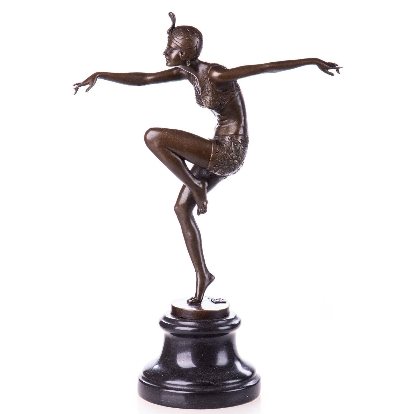 Art Deco Balancing Dancer | Handcrafted Bronze Decor