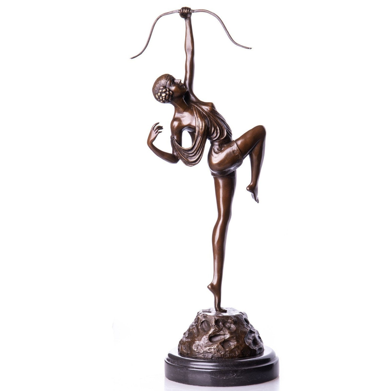 Art Deco Archer Maiden | Handcrafted Bronze Decor
