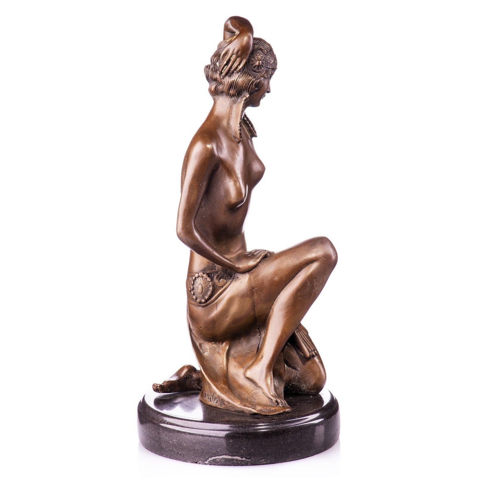 Kneeling Egyptian Maiden | Handcrafted Bronze Decor