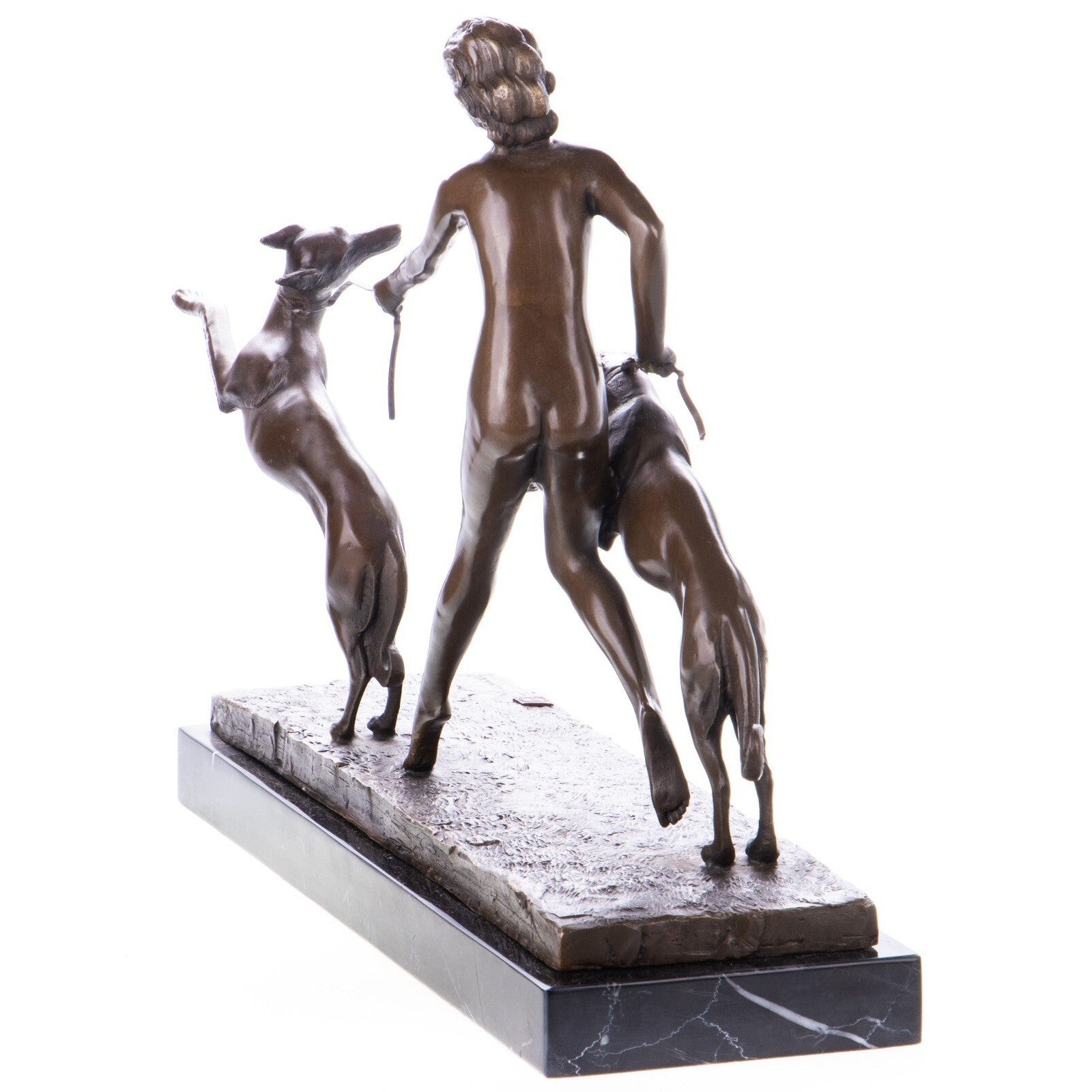 Artemis Hunting Dogs Sculpture | Handcrafted Bronze Decor