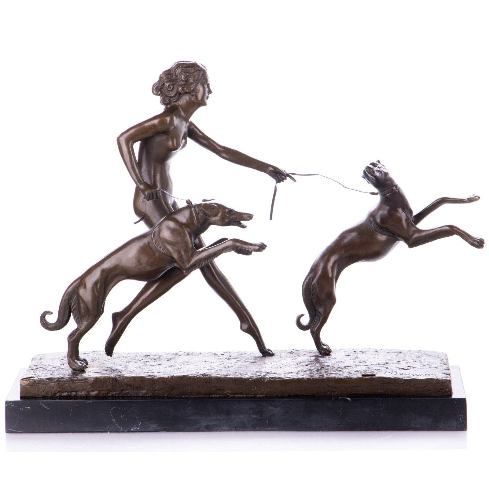 Artemis Hunting Dogs Sculpture | Handcrafted Bronze Decor