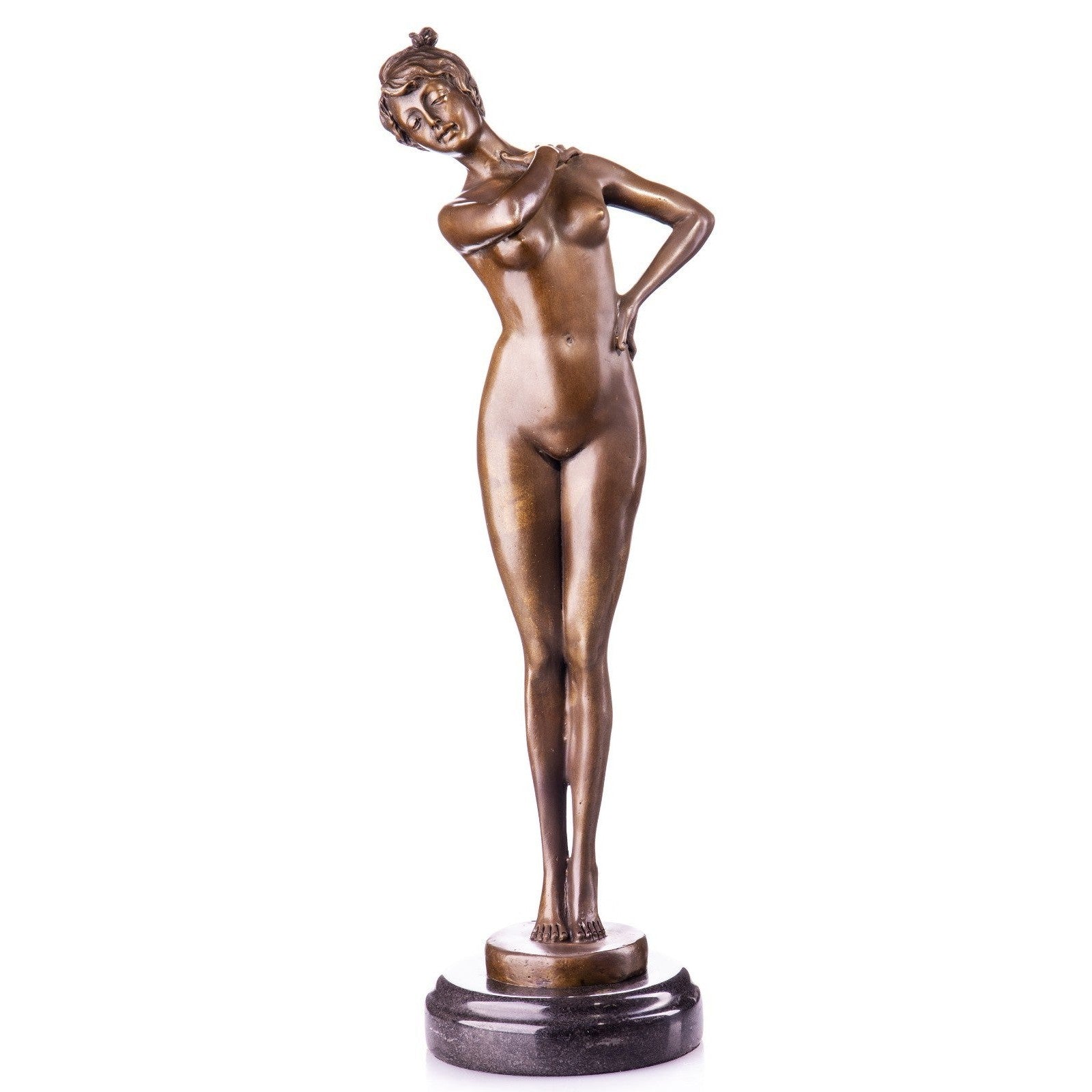Art Nouveau Nude Woman Statue | Handcrafted Bronze Decor