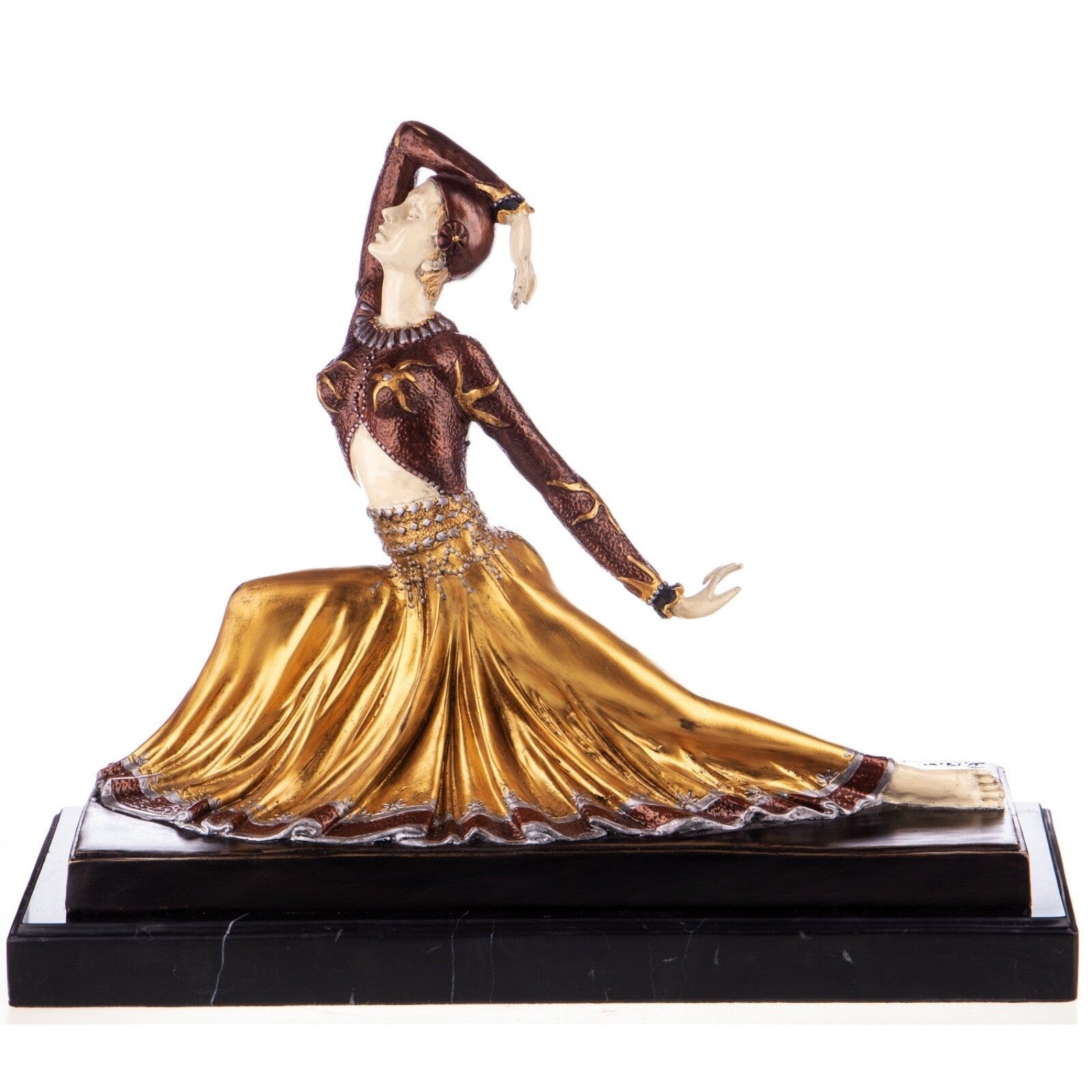 Art Deco Dancing Lady Sculpture | Handcrafted Bronze Decor