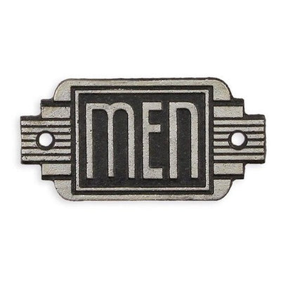 Art Deco Men Sign Plaque | Handcrafted Iron Decor