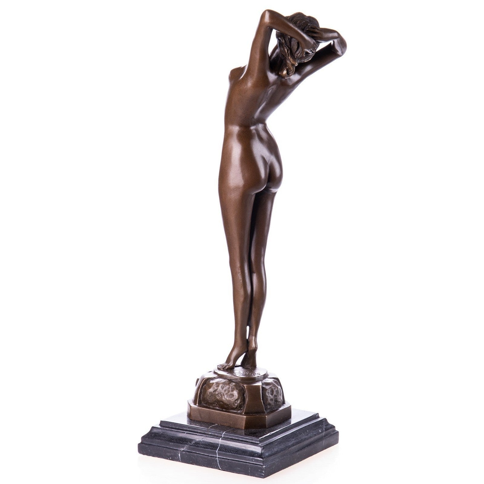 Standing Nude Woman Statue | Handcrafted Bronze Decor