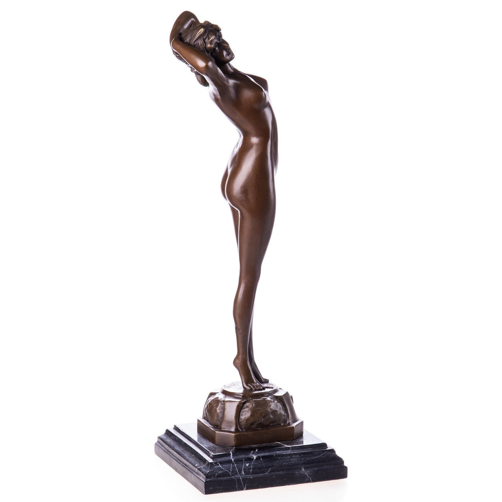 Standing Nude Woman Statue | Handcrafted Bronze Decor